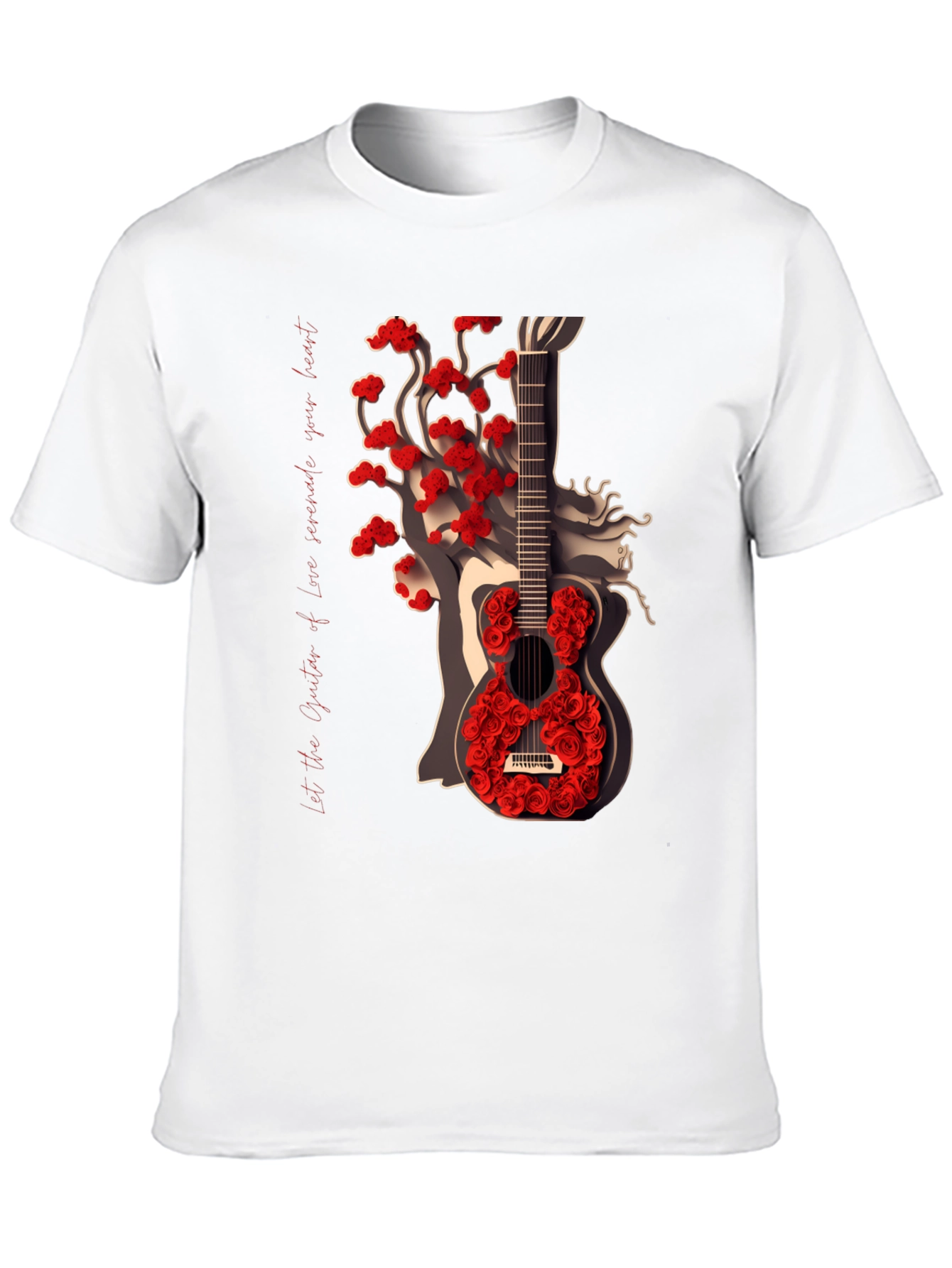 Guitar Rose Graphic Tee - Stylish Unisex T-Shirt