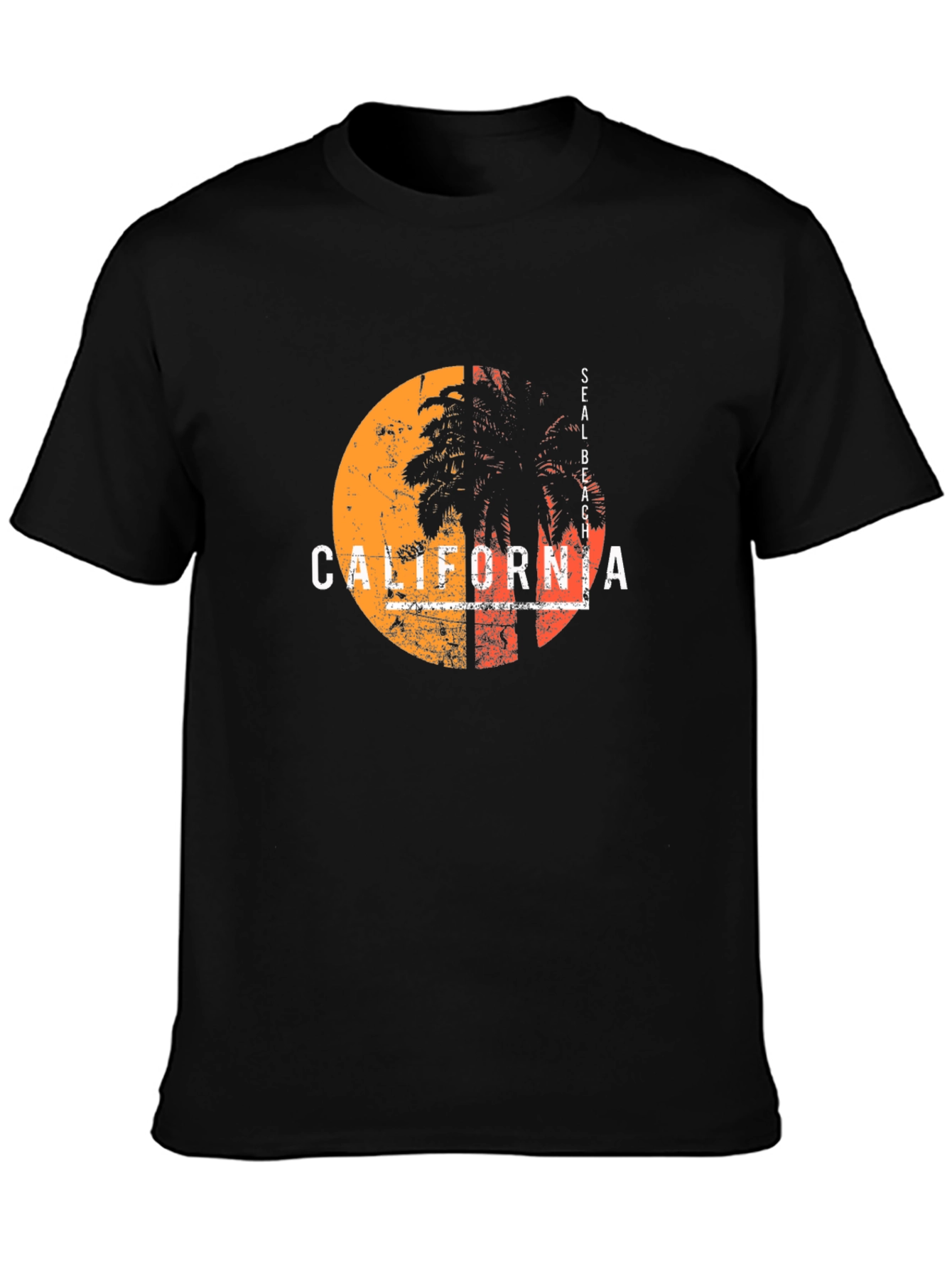 California Seal Beach Palm Tree Graphic Tee