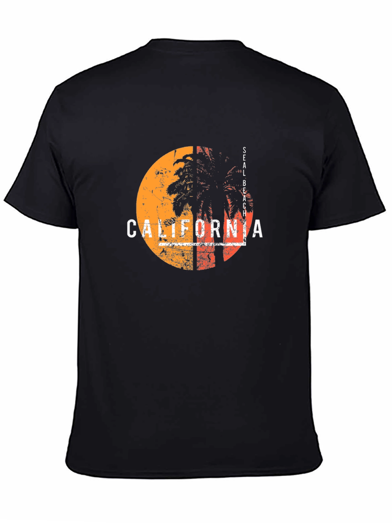 California Seal Beach Palm Tree Graphic Tee
