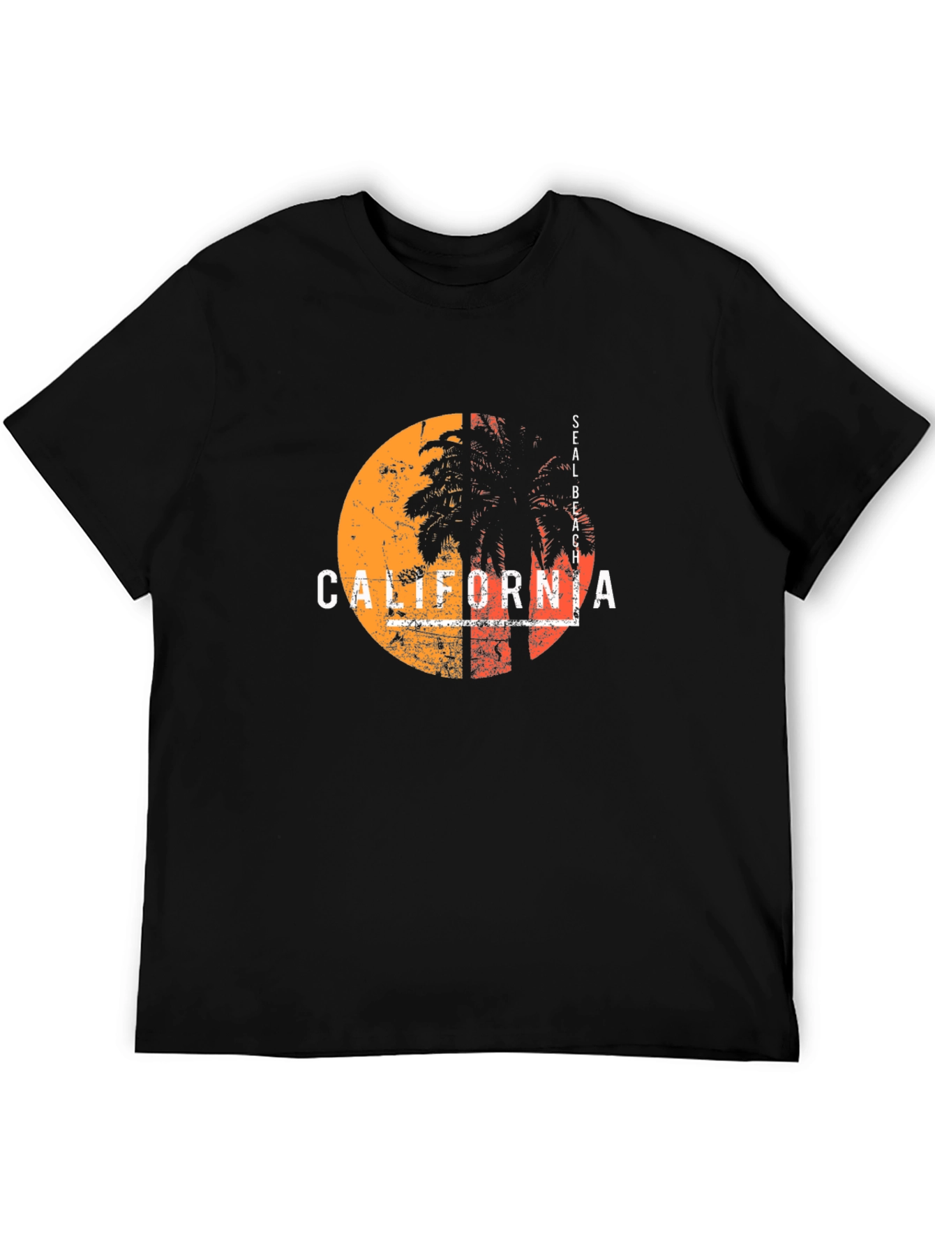 California Seal Beach Palm Tree Graphic Tee