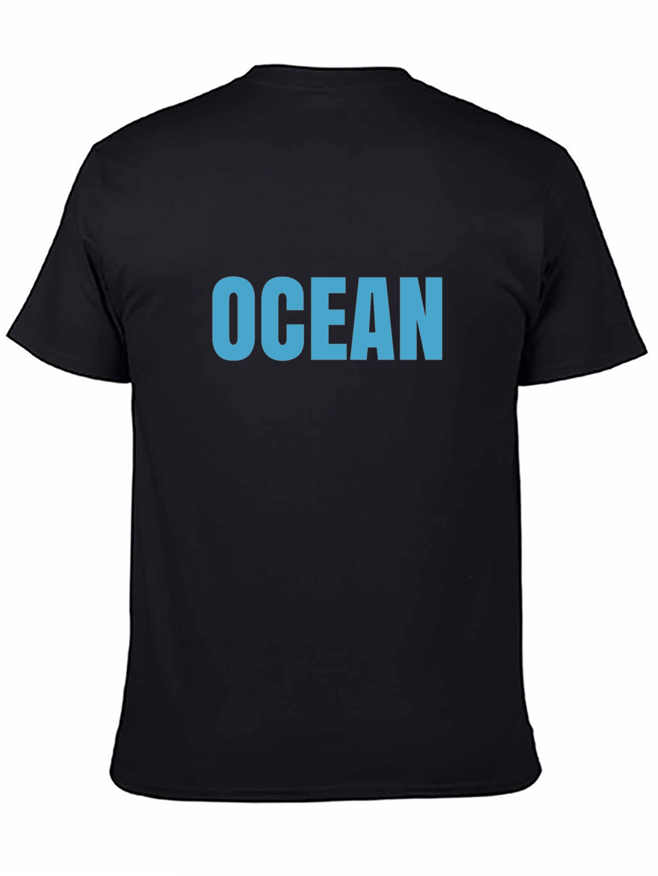 Ocean Blue Graphic Black T-Shirt