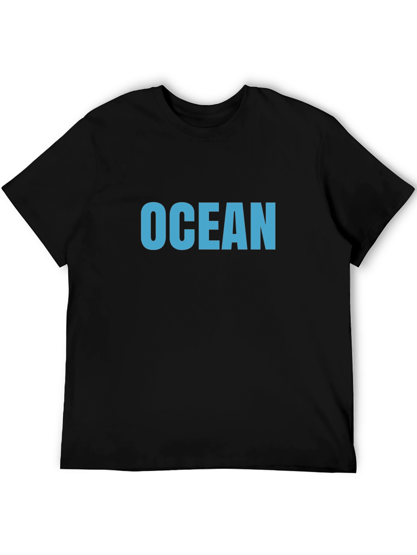 Ocean Blue Graphic Black T-Shirt