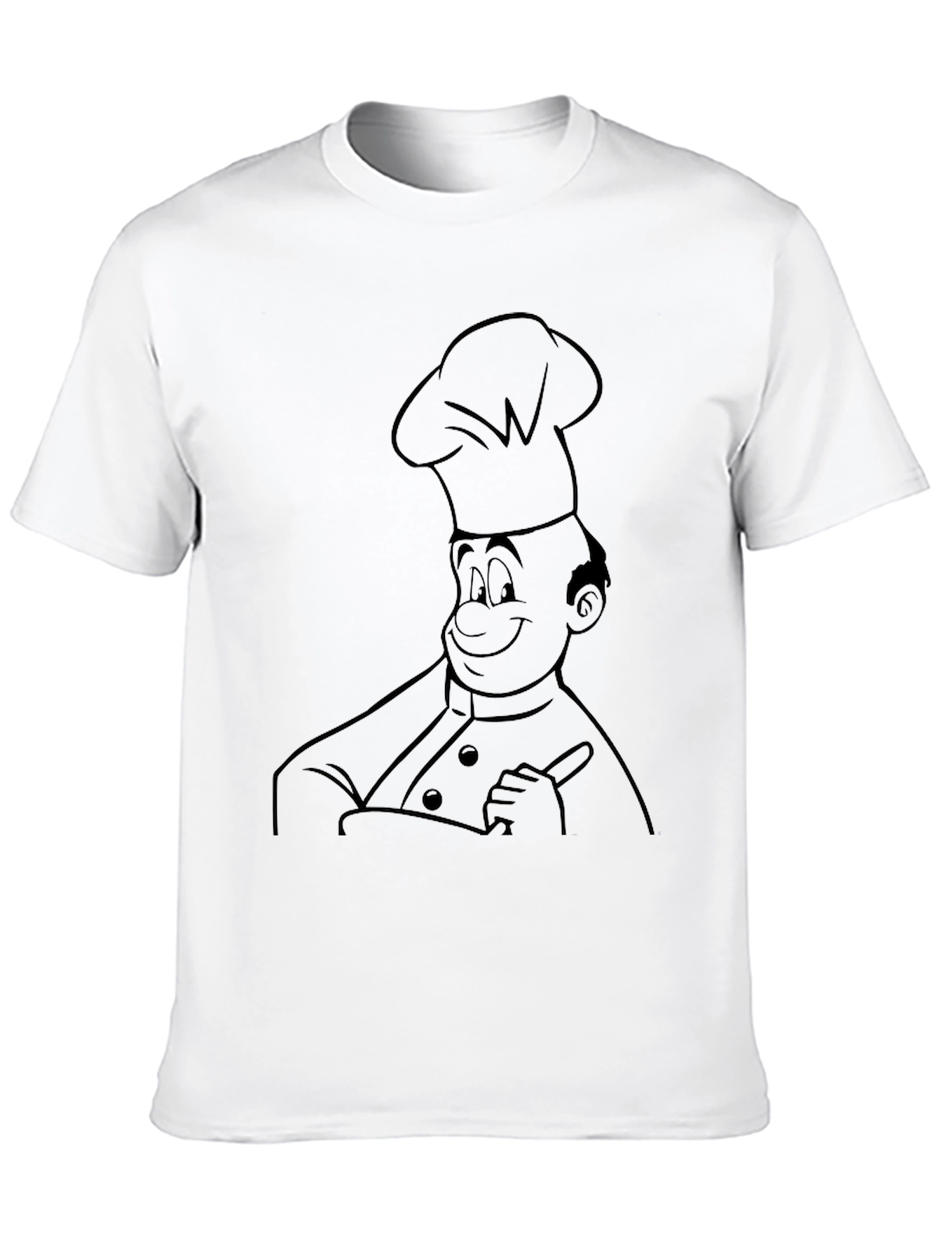 Chef Cartoon Graphic Tee - Black