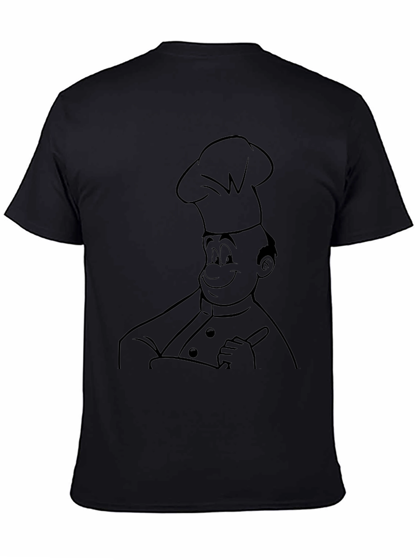 Chef Cartoon Graphic Tee - Black