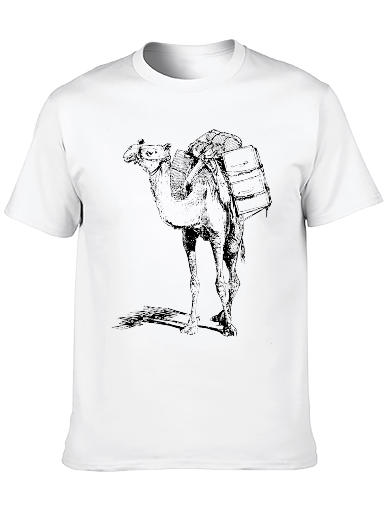 Camel Graphic Print Black T-Shirt