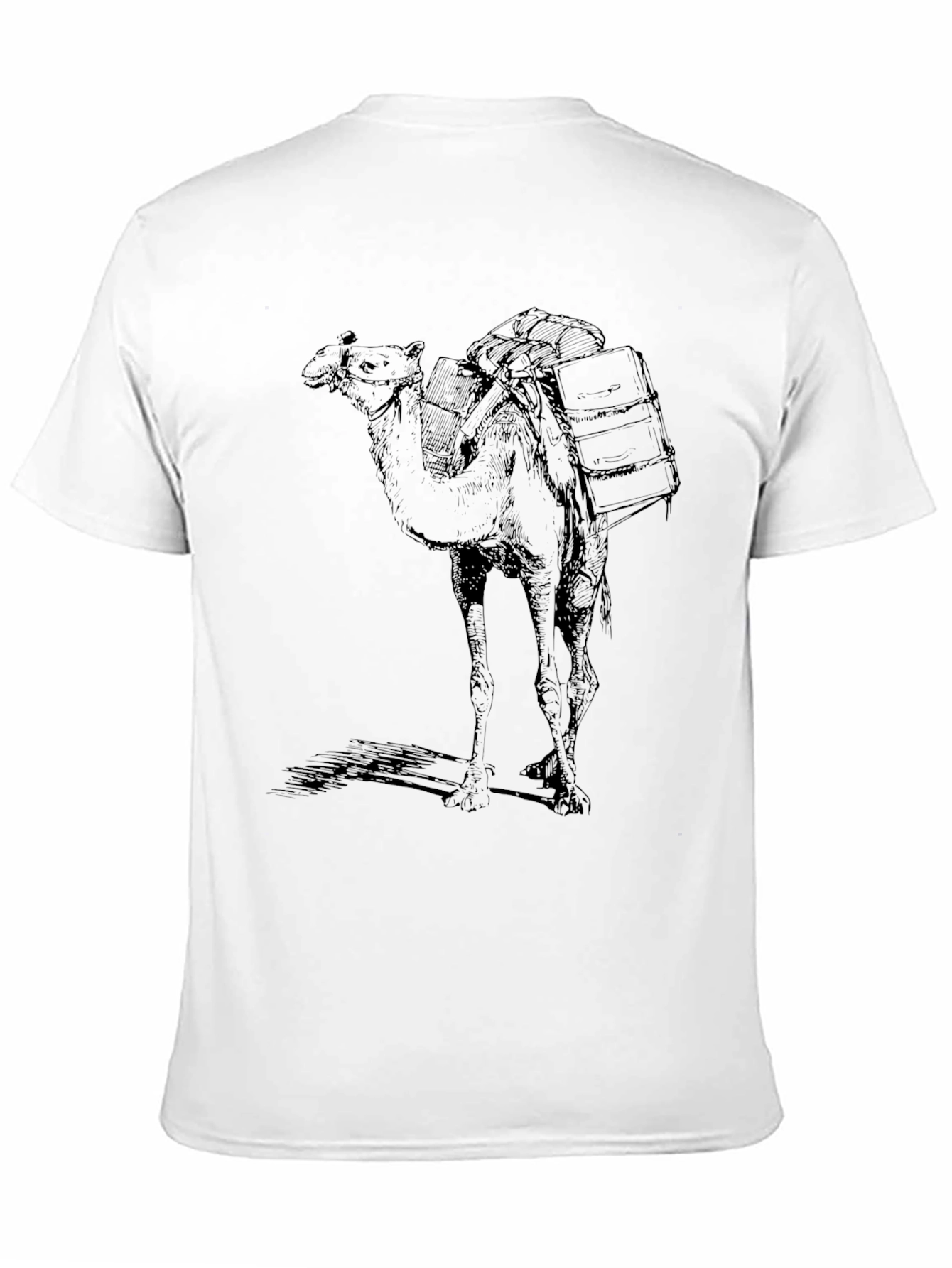 Camel Graphic Print Black T-Shirt