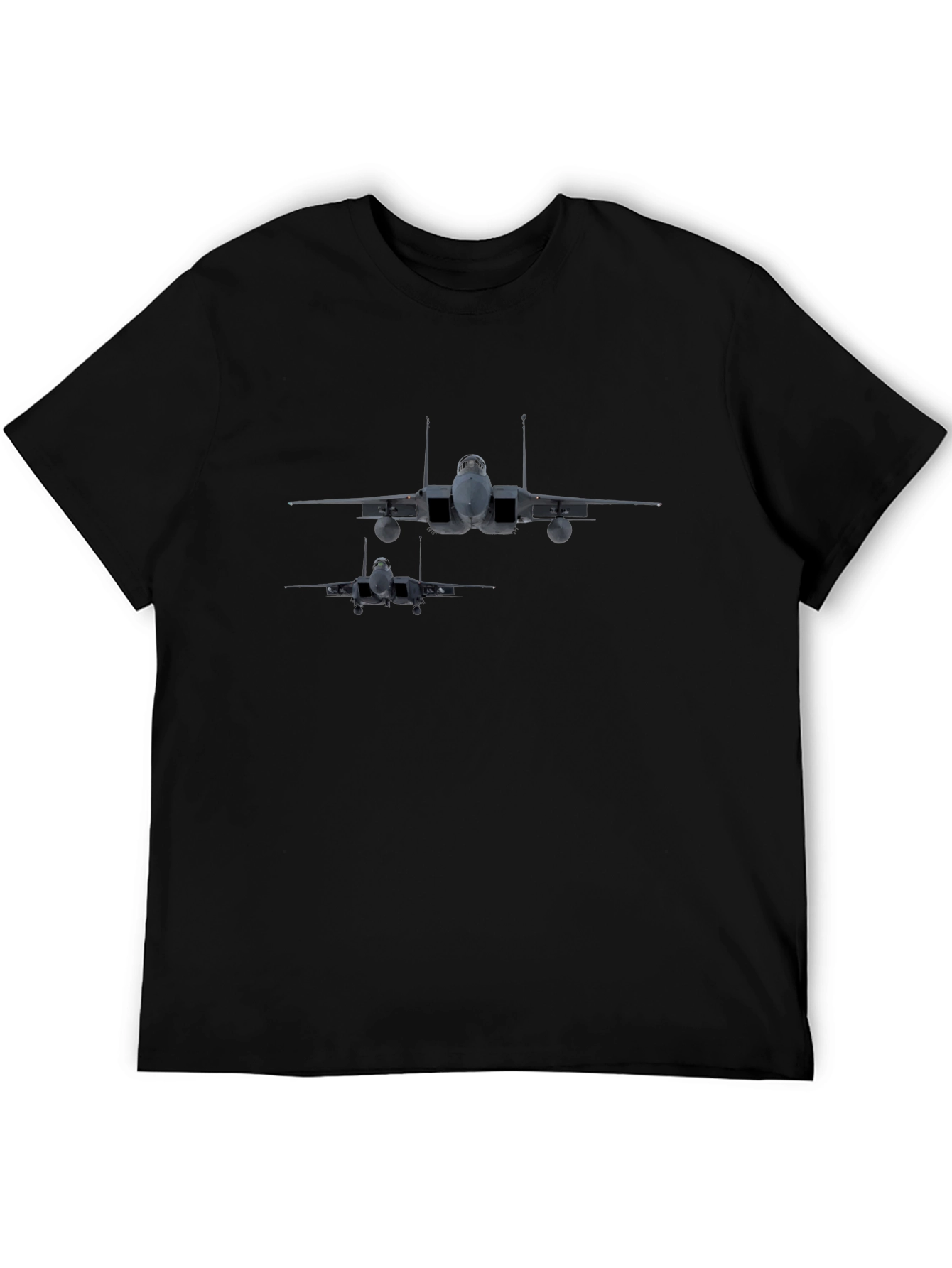 Jet Fighter Graphic Print Tee - Black