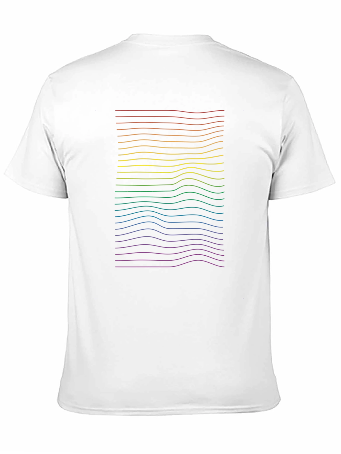 Rainbow Wave Line Graphic Black Tee
