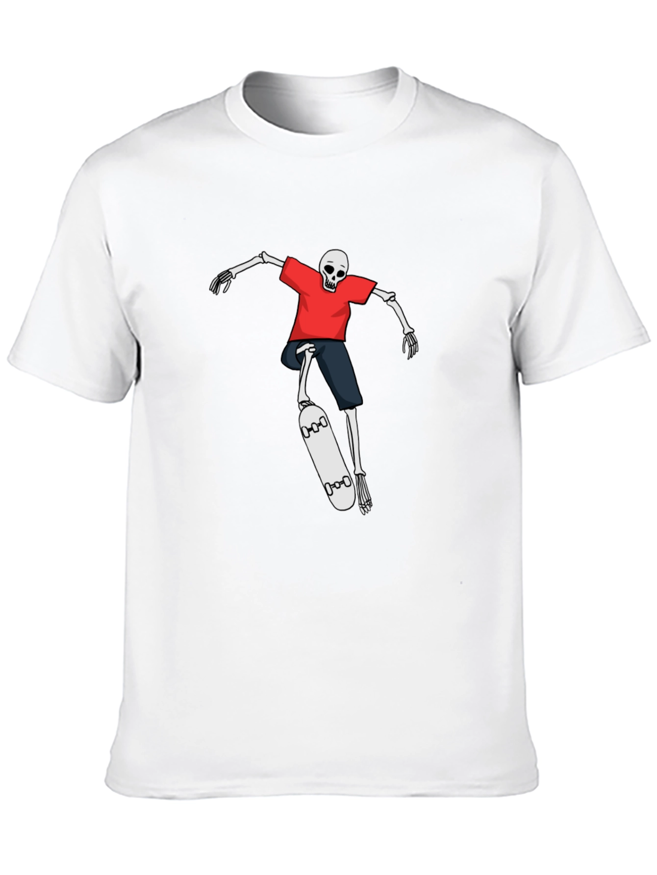 Skateboarding Skeleton Graphic Tee - Black T-Shirt