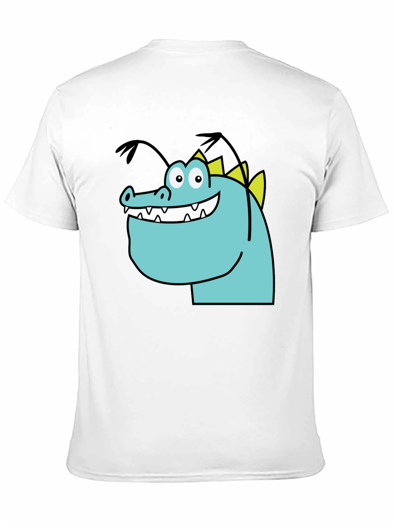 Cartoon Dinosaur Graphic Tee - Quirky Black T-Shirt