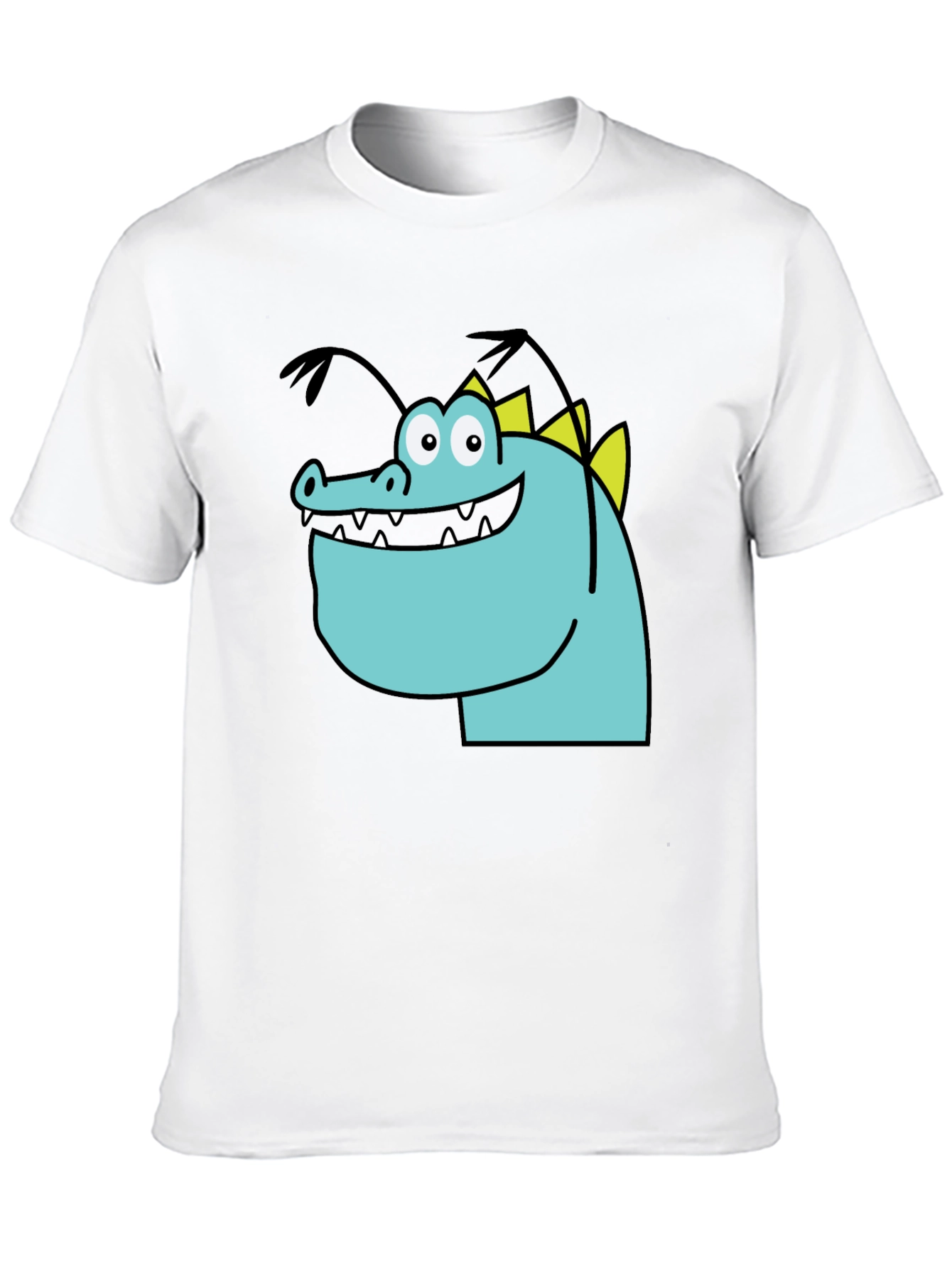 Cartoon Dinosaur Graphic Tee - Quirky Black T-Shirt