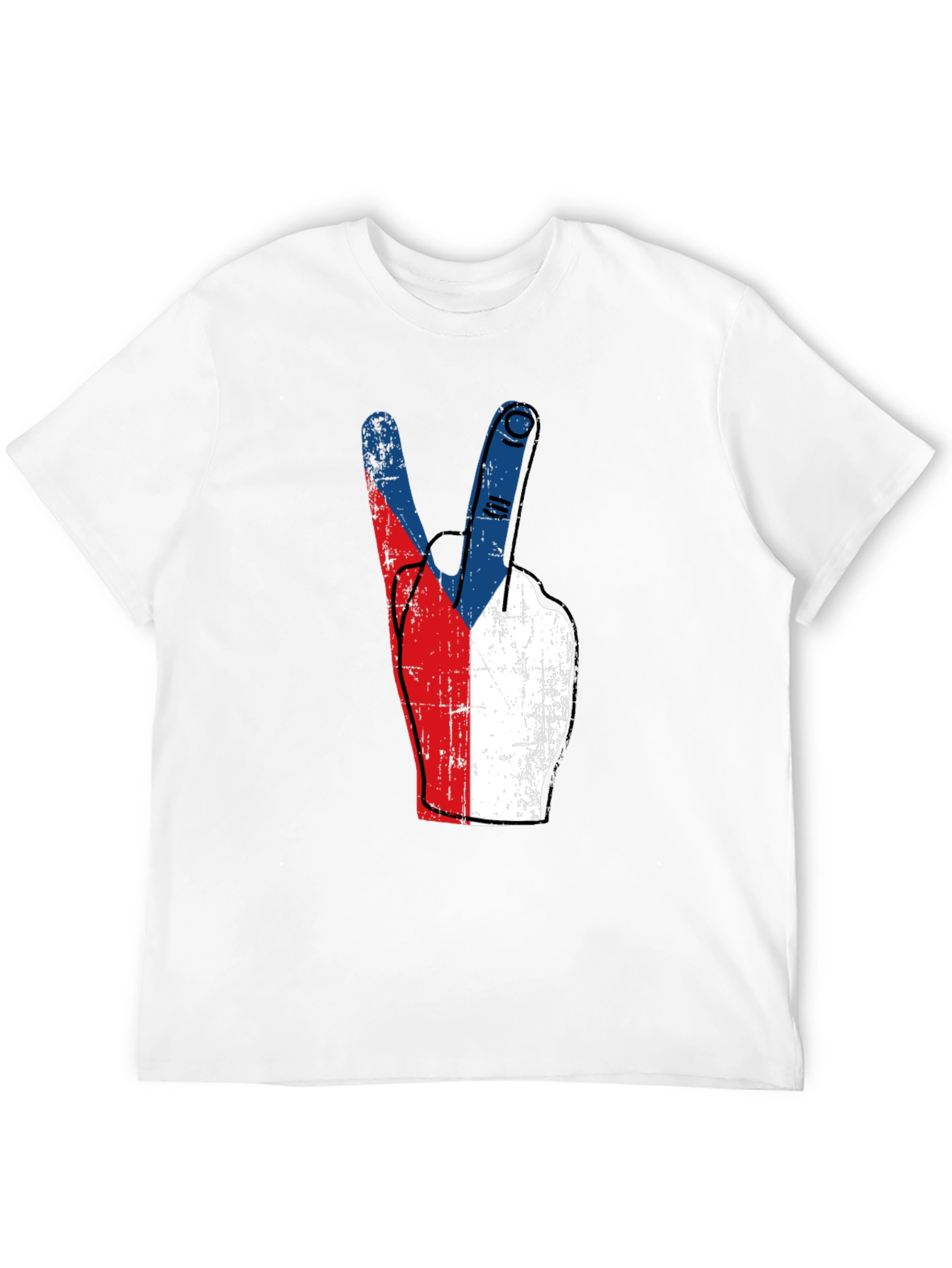 Czech Republic Flag Peace Sign T-Shirt