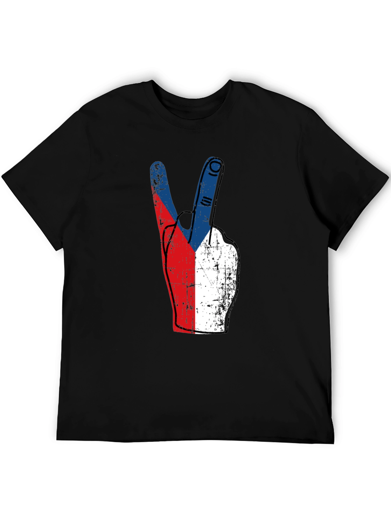 Czech Republic Flag Peace Sign T-Shirt