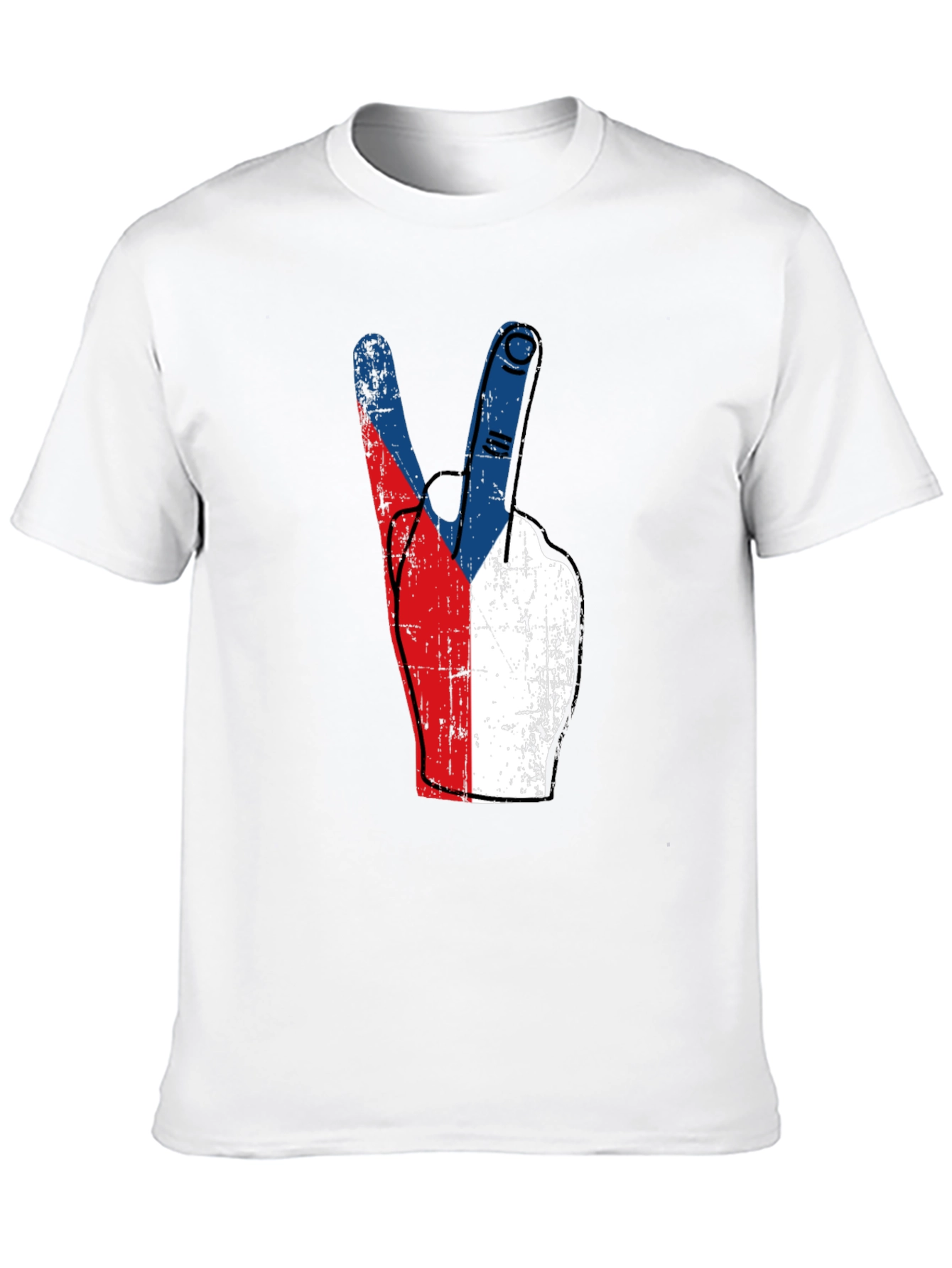 Czech Republic Flag Peace Sign T-Shirt