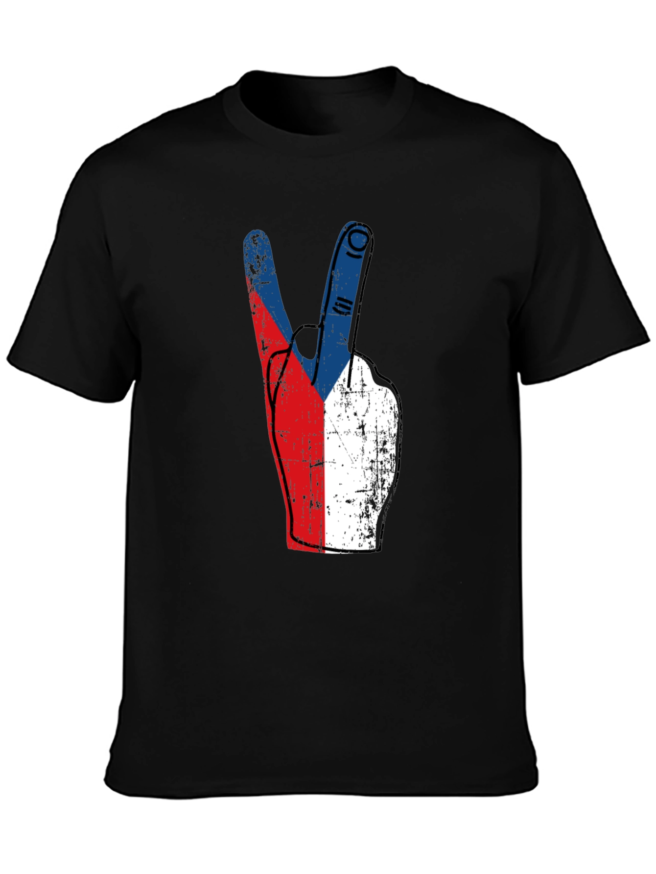 Czech Republic Flag Peace Sign T-Shirt