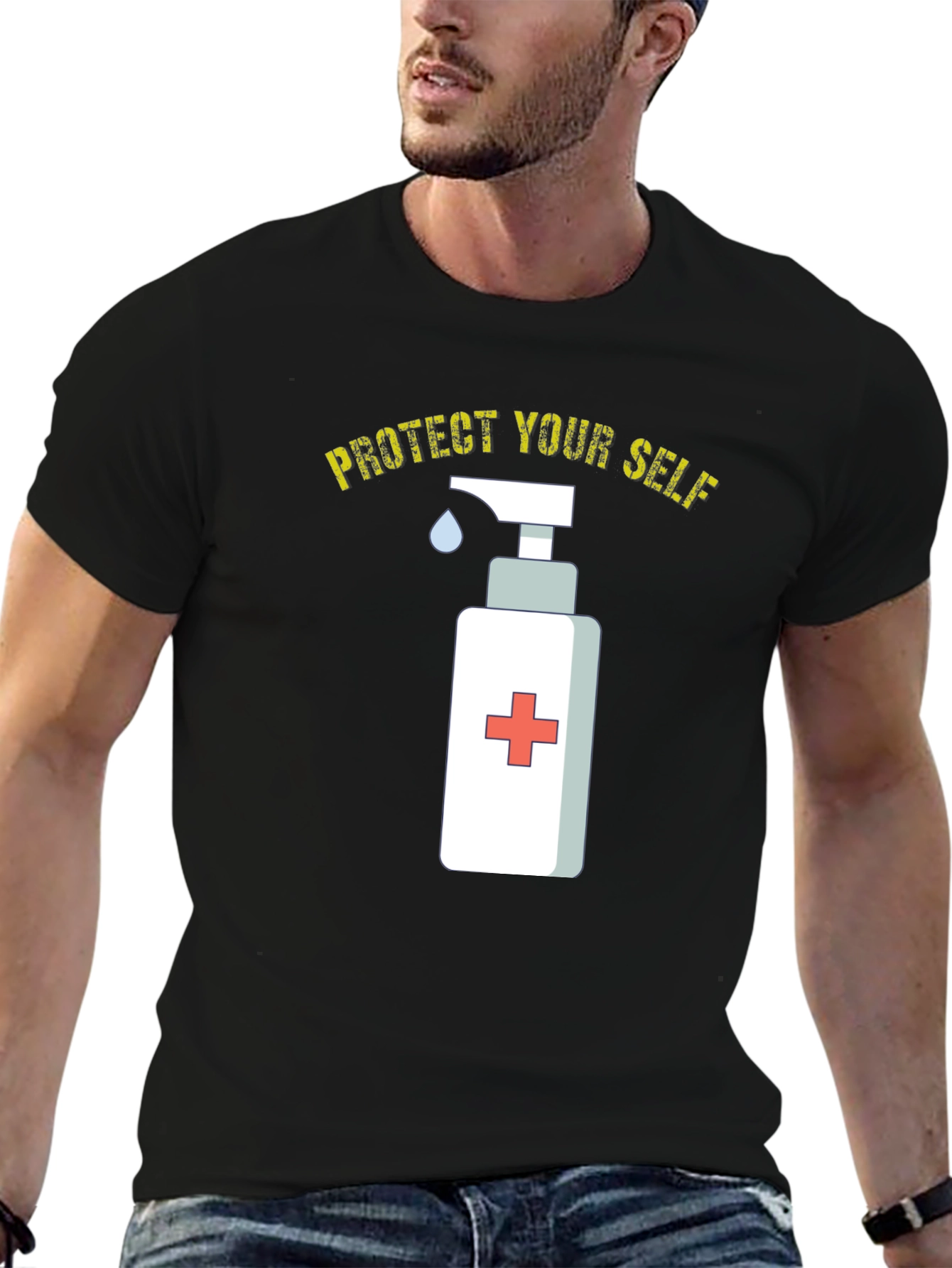 Protect Yourself Tee - Hand Sanitizer Graphic T-Shirt