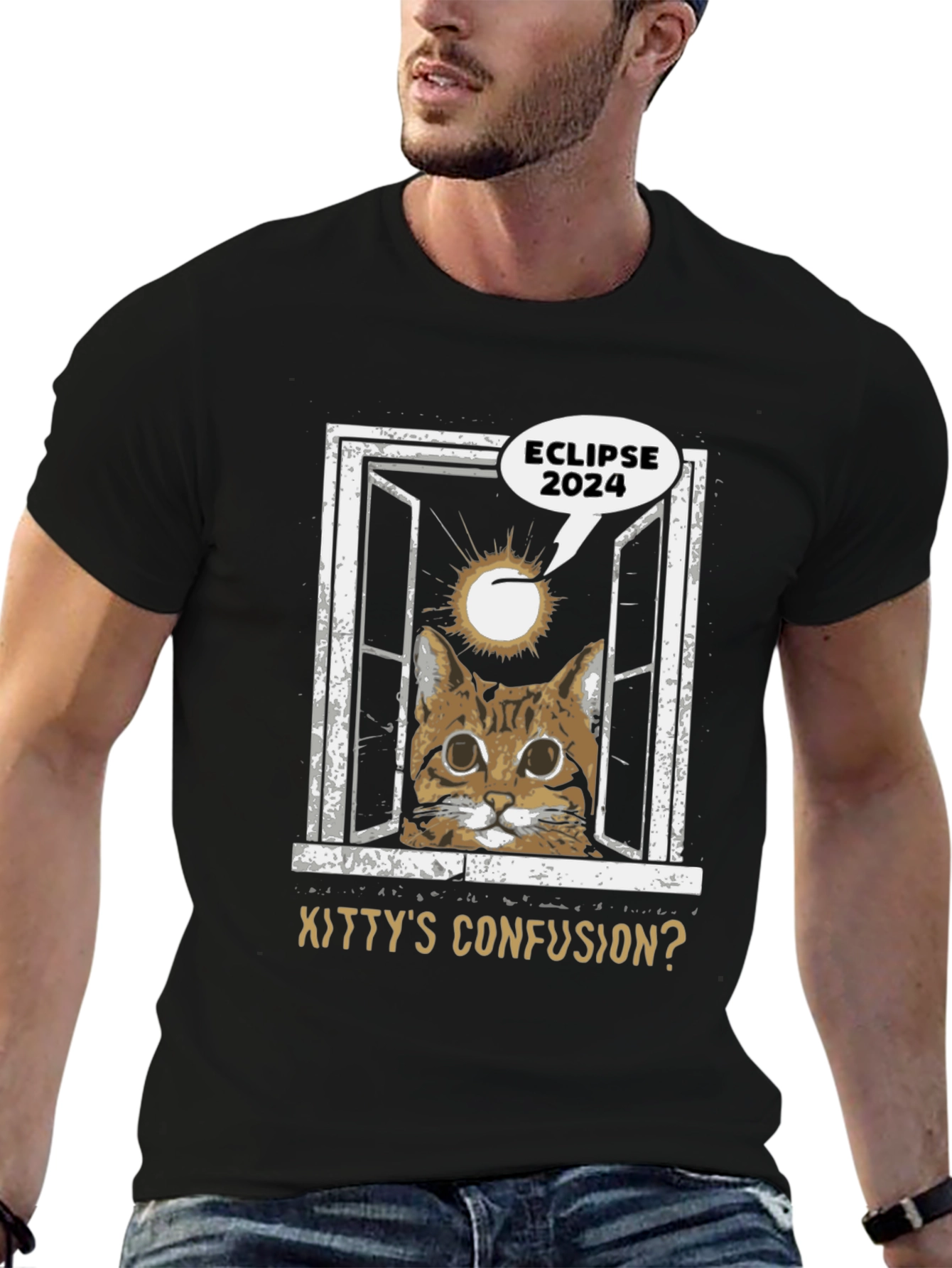 Eclipse 2024 Kitty Confusion Graphic Tee