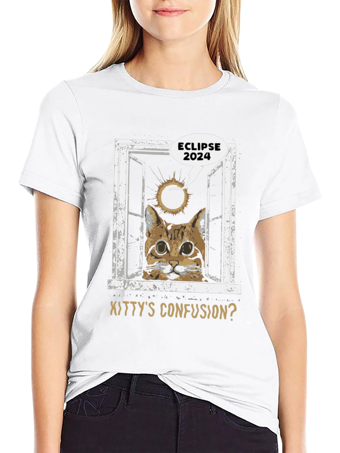 Eclipse 2024 Kitty Confusion Graphic Tee