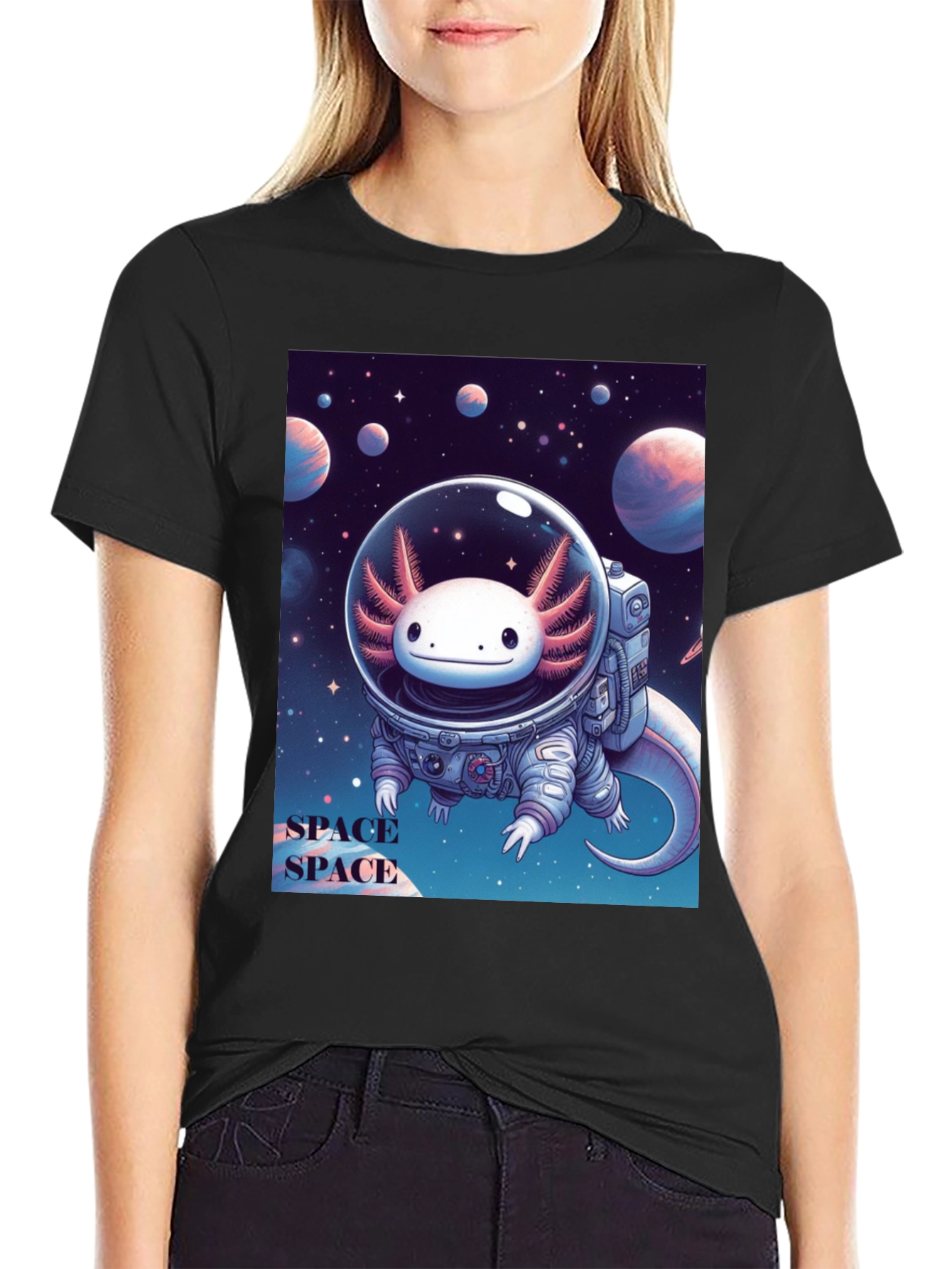 Axolotl Astronaut Graphic Tee