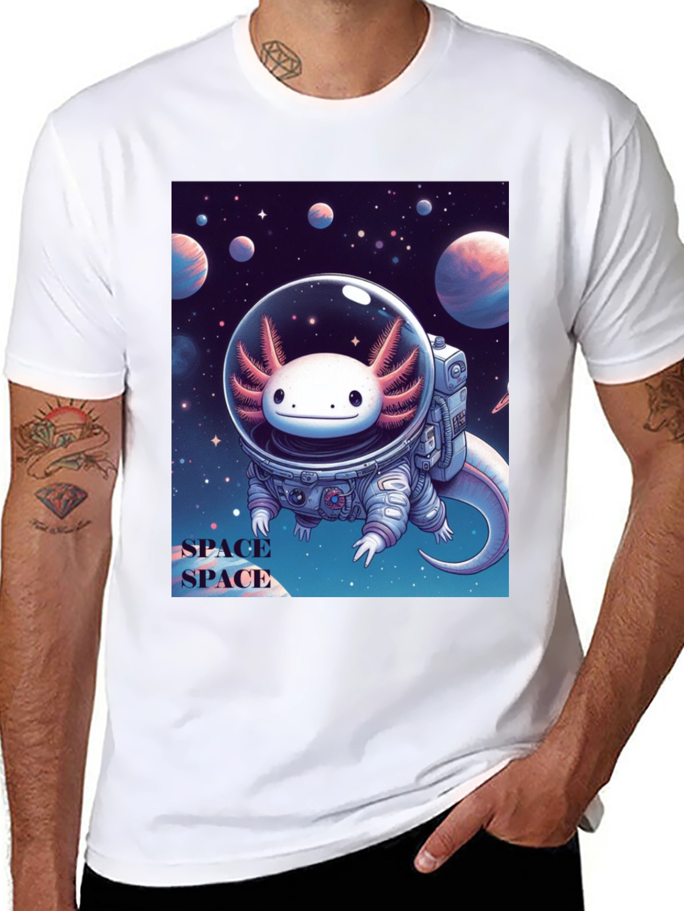 Axolotl Astronaut Graphic Tee
