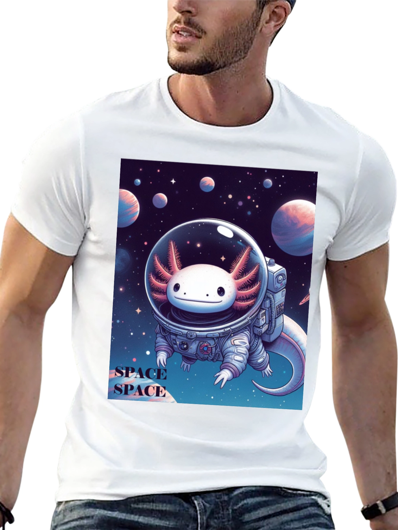 Axolotl Astronaut Graphic Tee
