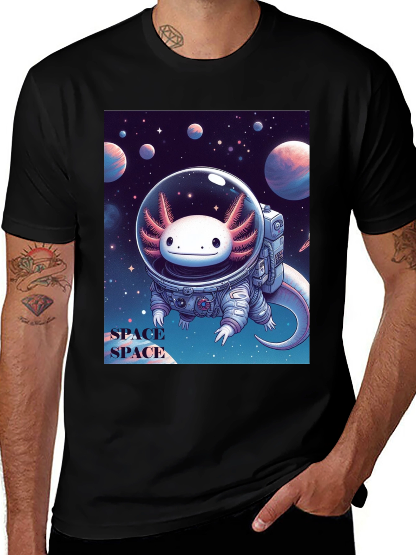 Axolotl Astronaut Graphic Tee