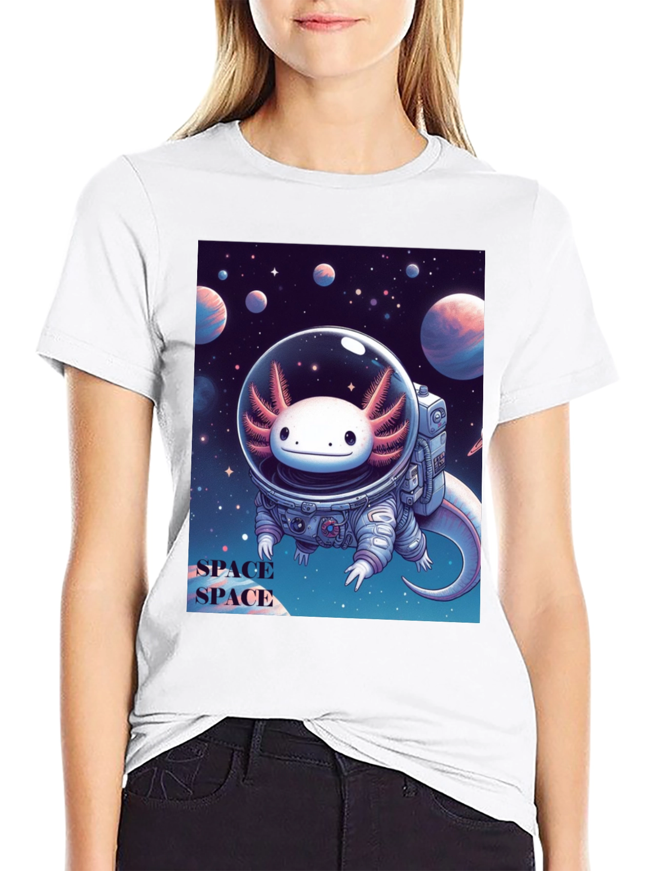 Axolotl Astronaut Graphic Tee