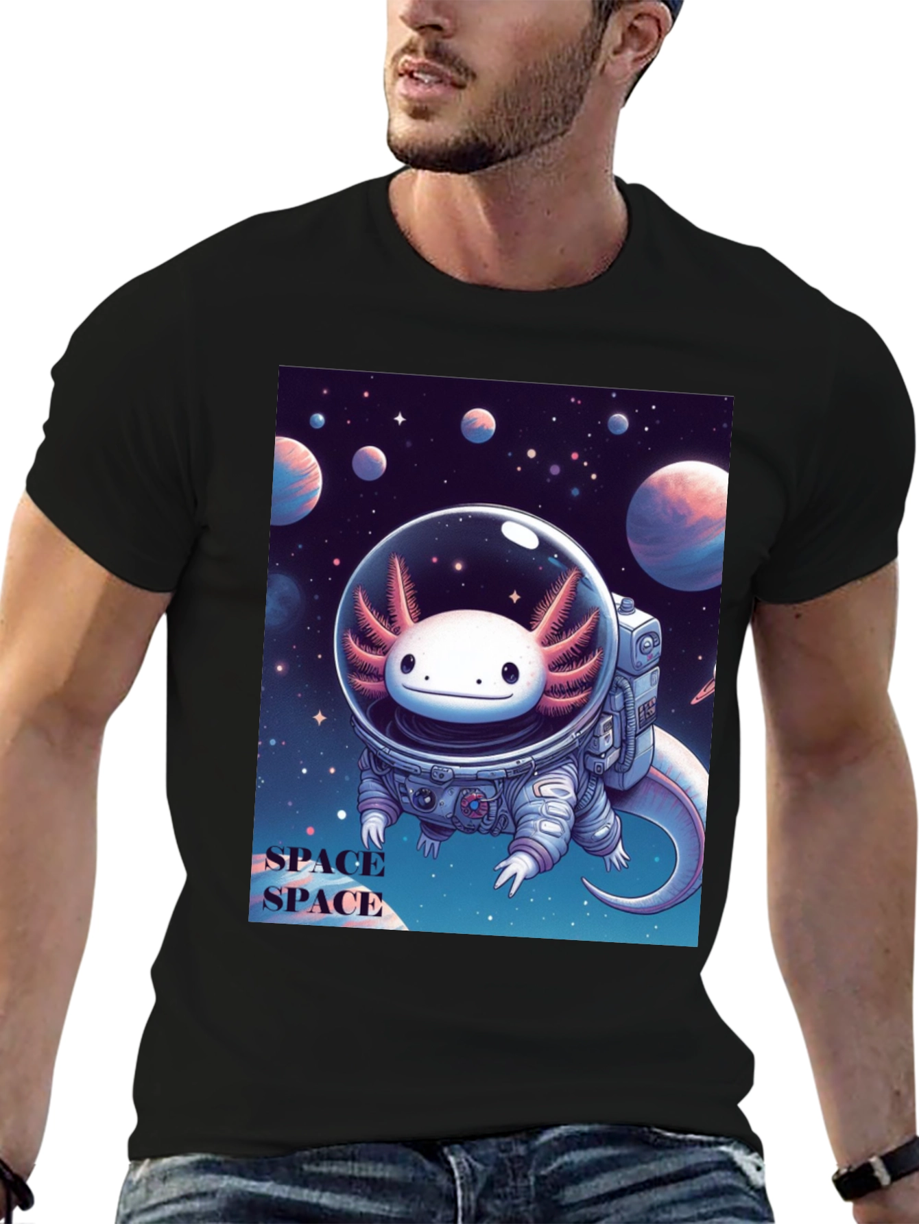 Axolotl Astronaut Graphic Tee