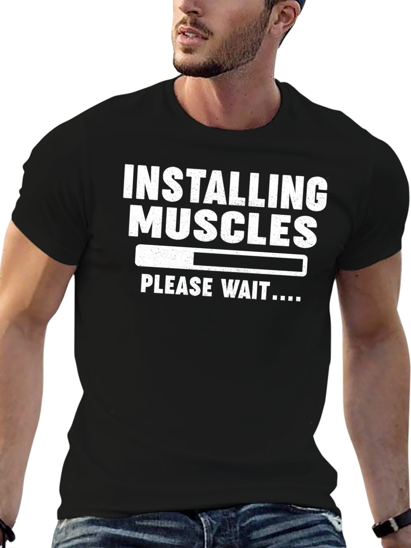 Installing Muscles Funny Workout T-Shirt