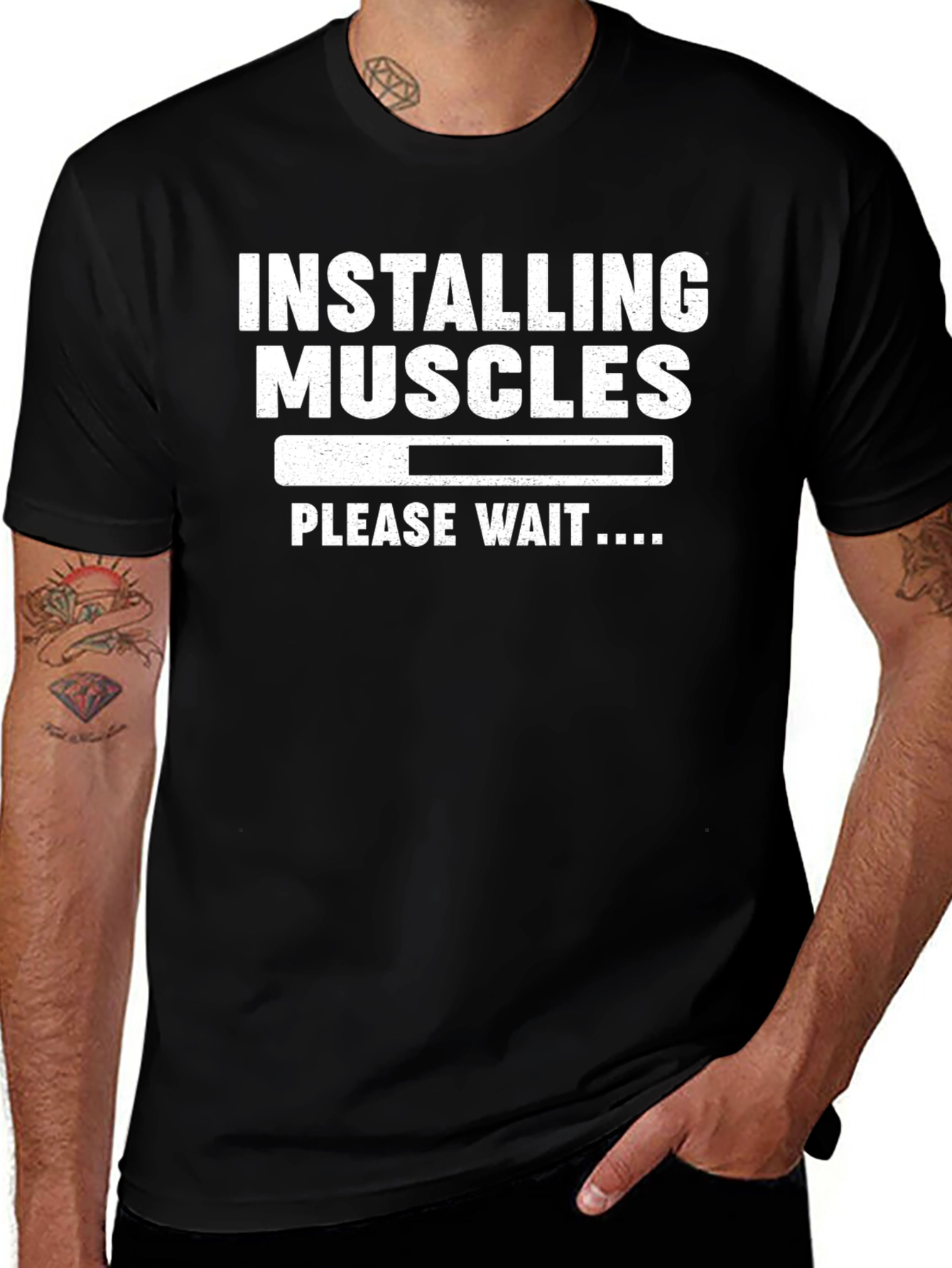Installing Muscles Funny Workout T-Shirt