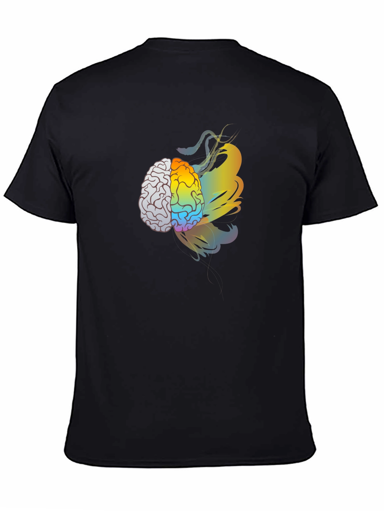 Brain Art Black T-Shirt - Creative Thinking Tee