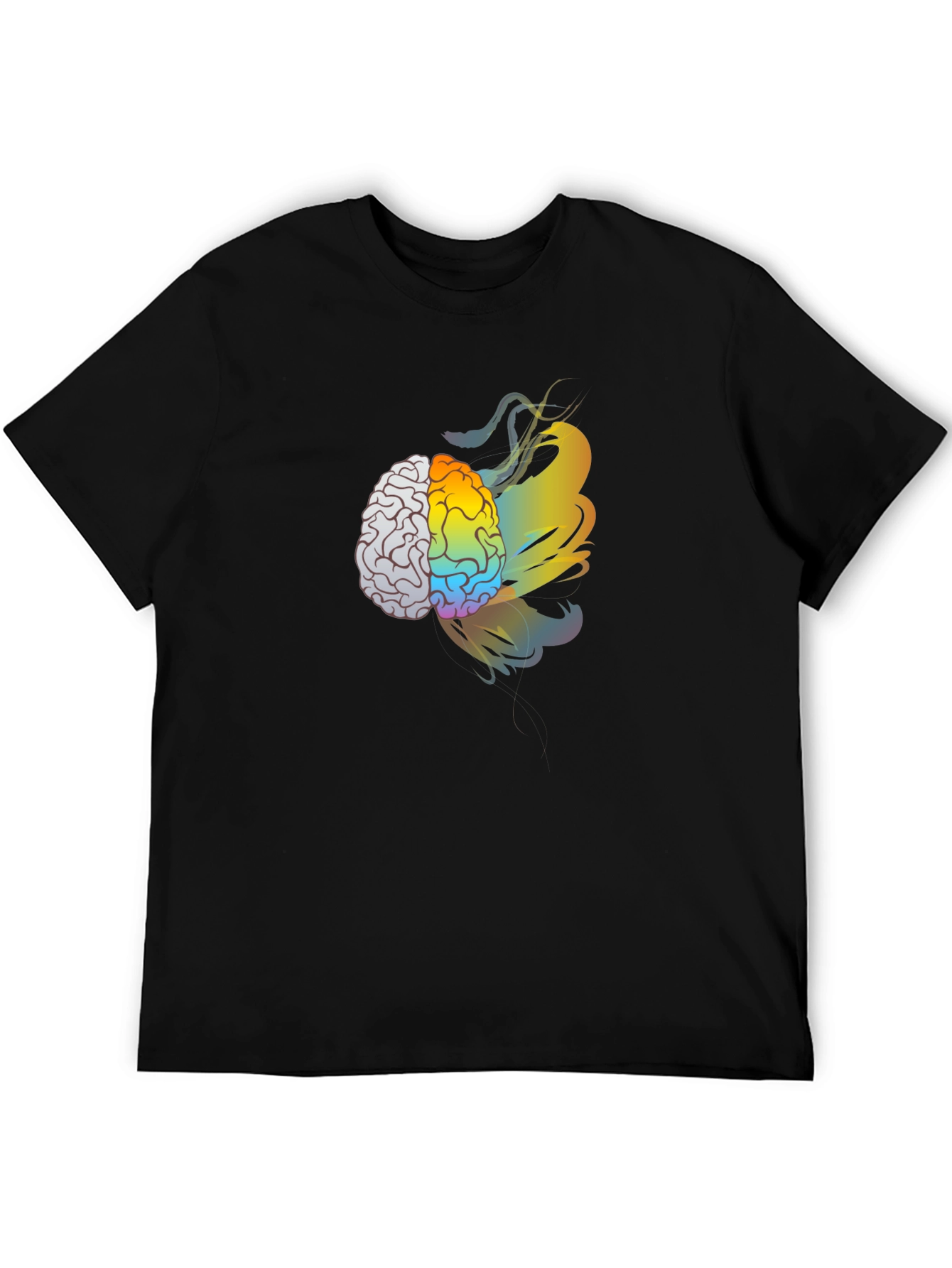 Brain Art Black T-Shirt - Creative Thinking Tee