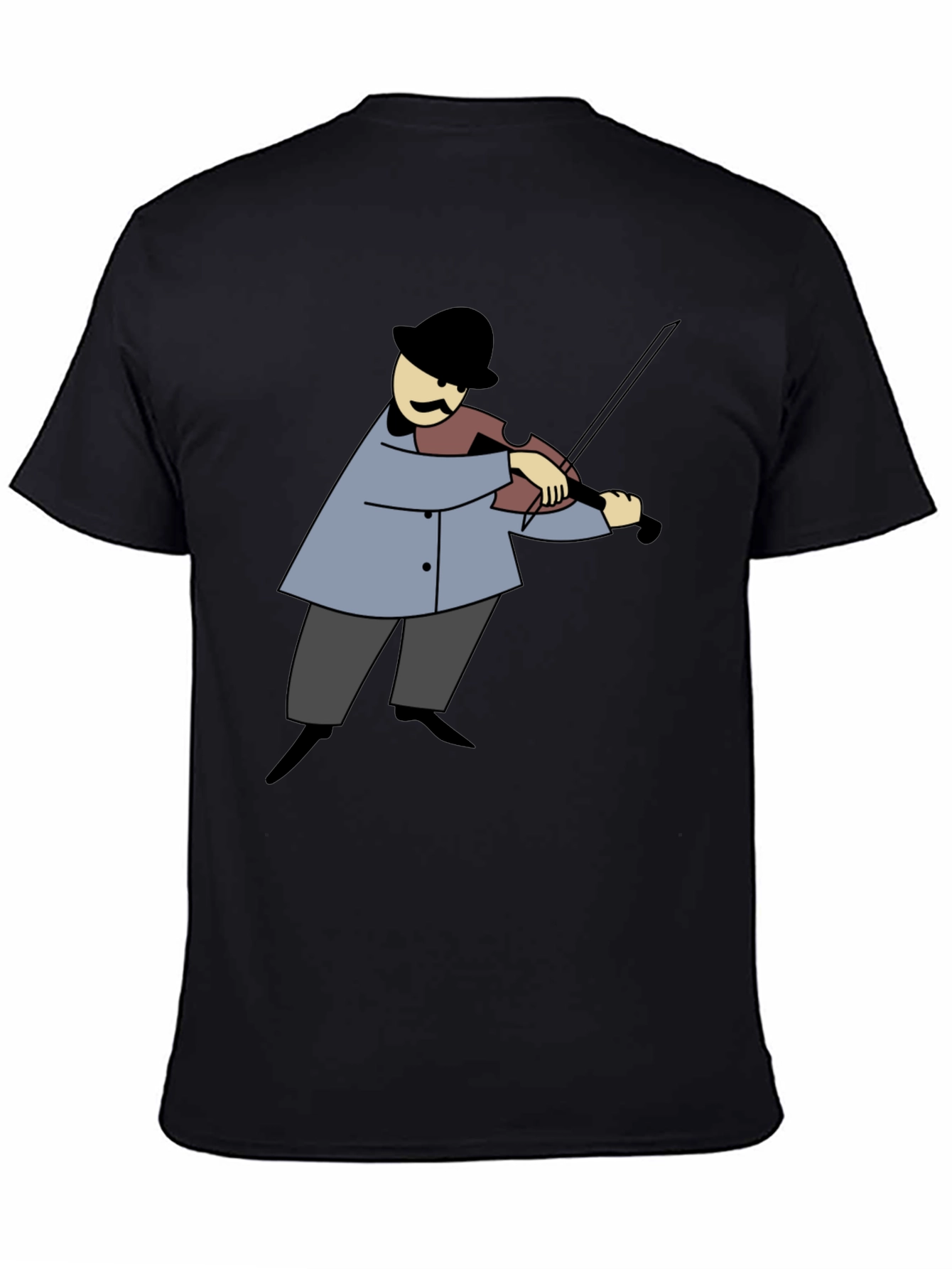 Violin Player Graphic Tee - Classic Cartoon Style