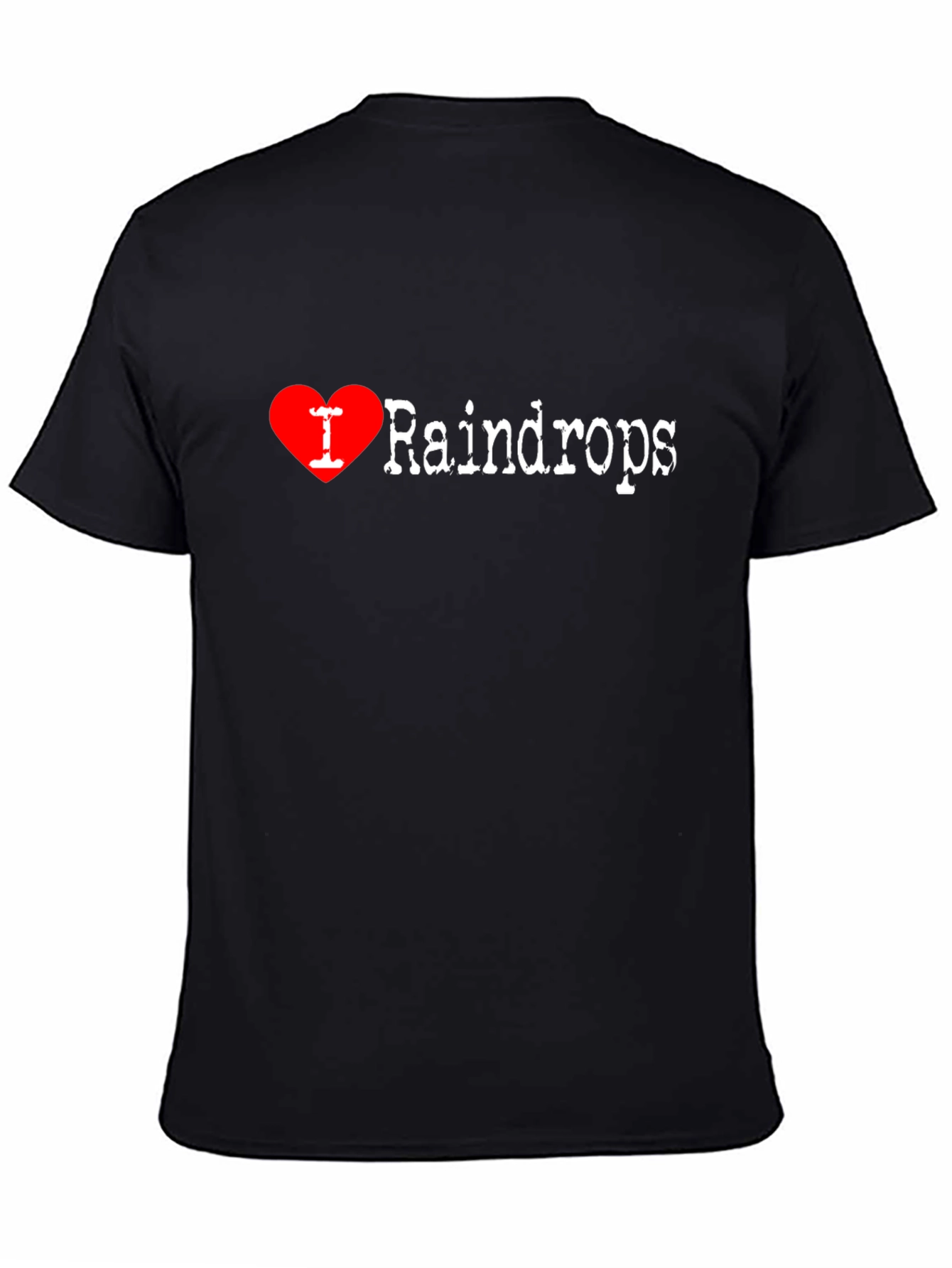 I Love Raindrops T-Shirt - Comfortable Black Tee