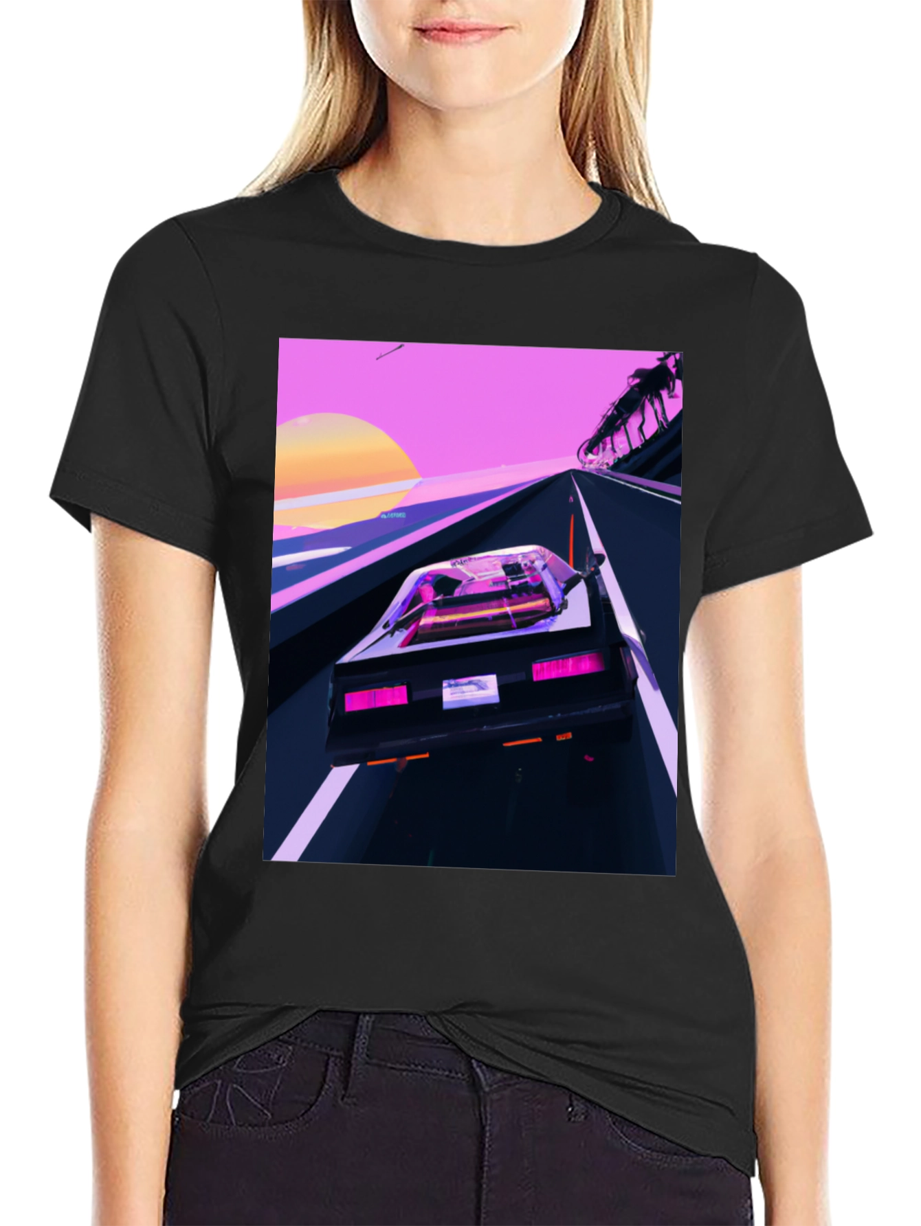 Retro Wave Car T-Shirt - Synthwave Style