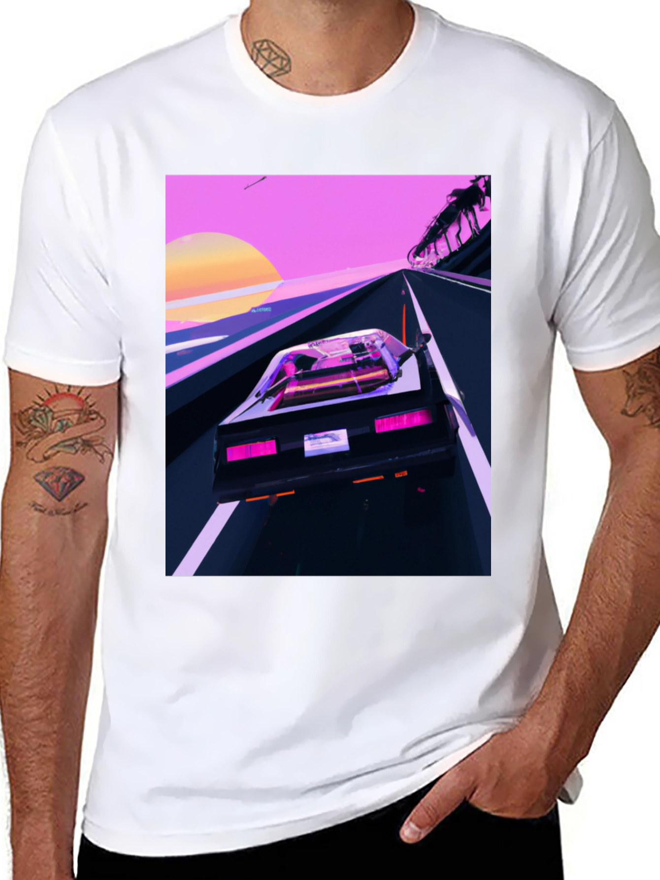 Retro Wave Car T-Shirt - Synthwave Style