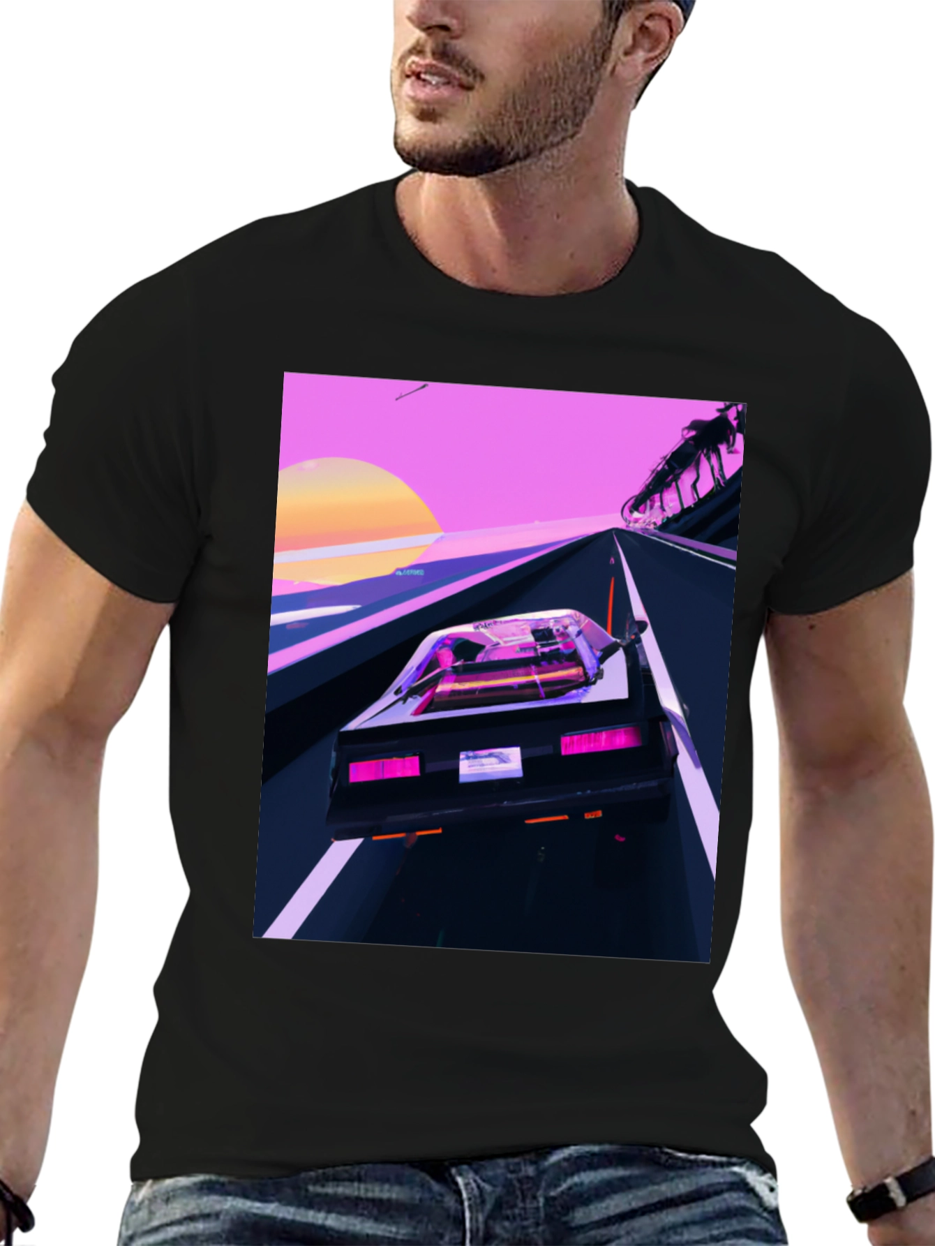 Retro Wave Car T-Shirt - Synthwave Style