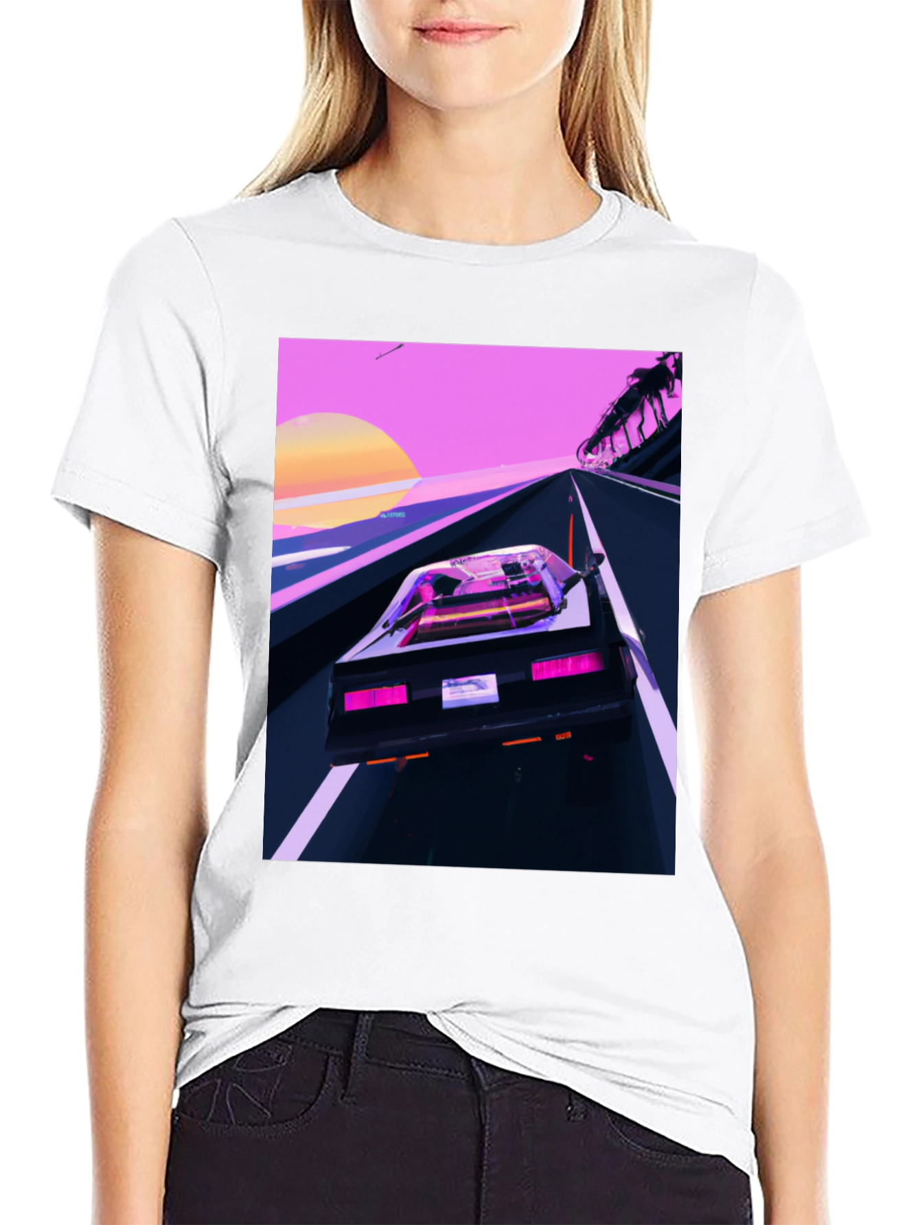 Retro Wave Car T-Shirt - Synthwave Style