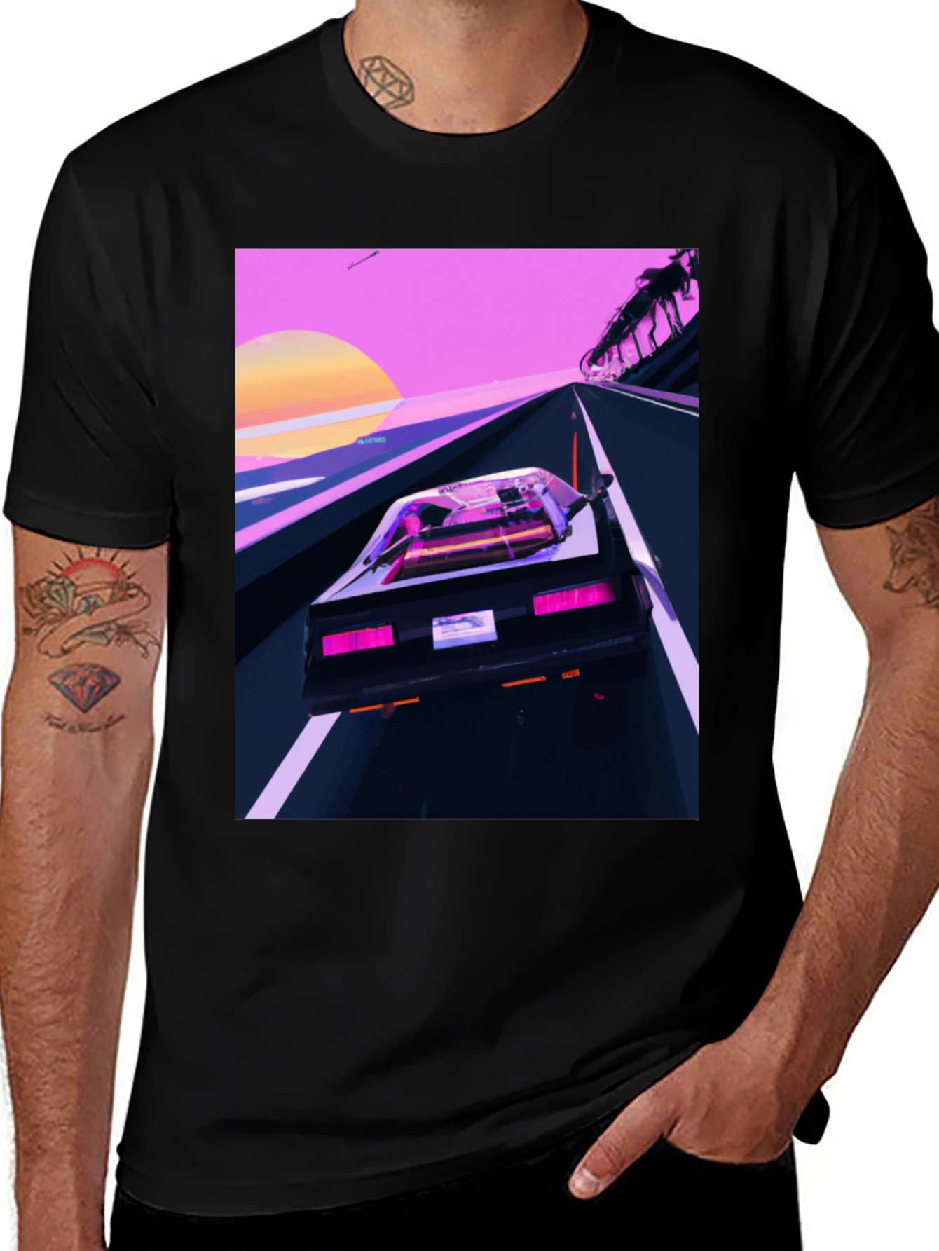 Retro Wave Car T-Shirt - Synthwave Style
