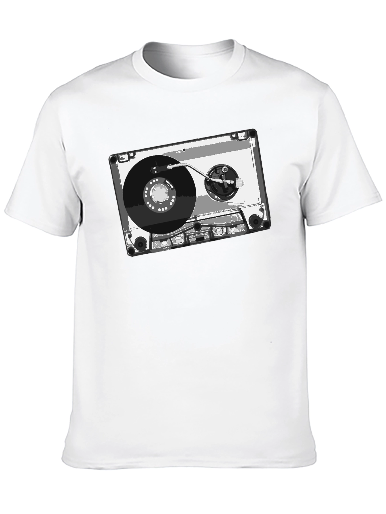 Retro Cassette Tape Graphic Tee - Black