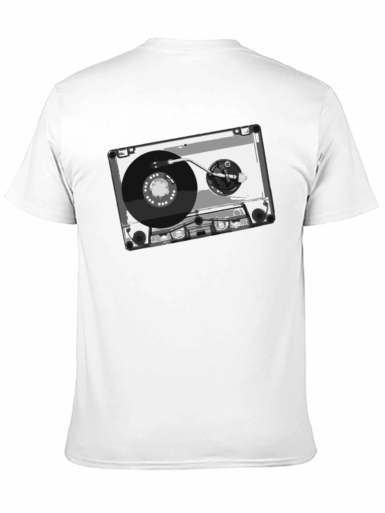 Retro Cassette Tape Graphic Tee - Black