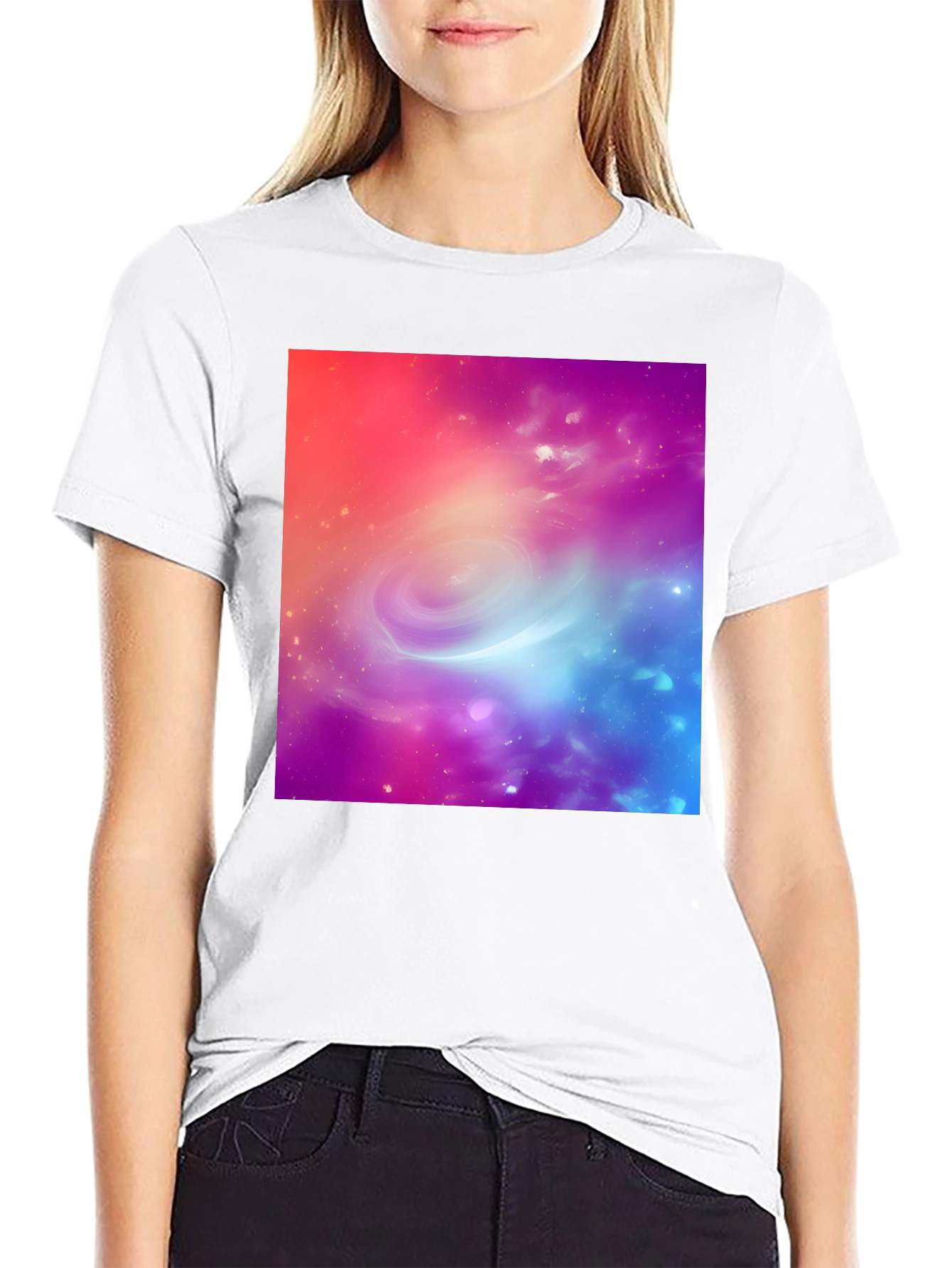 Galaxy Print Black T-Shirt