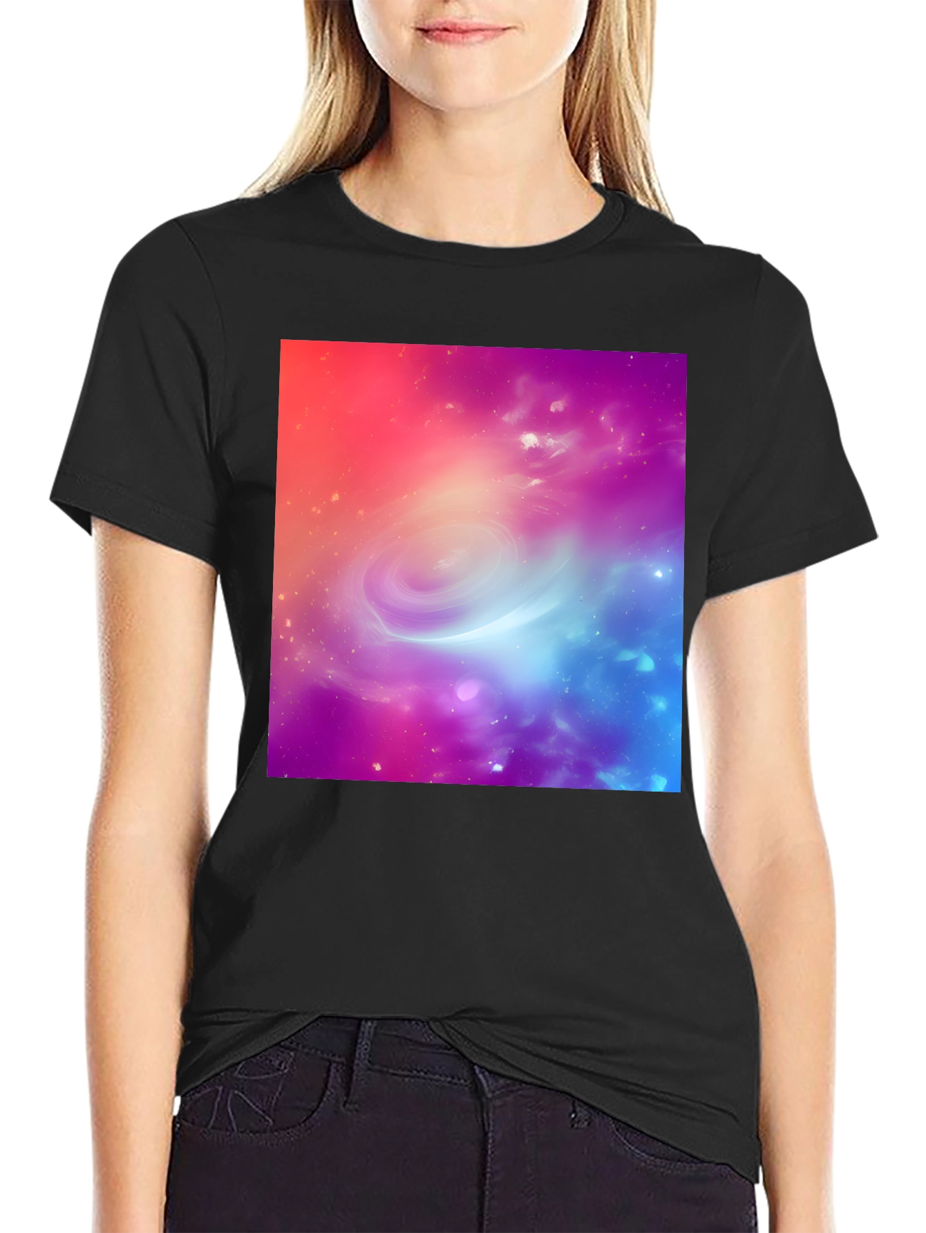 Galaxy Print Black T-Shirt