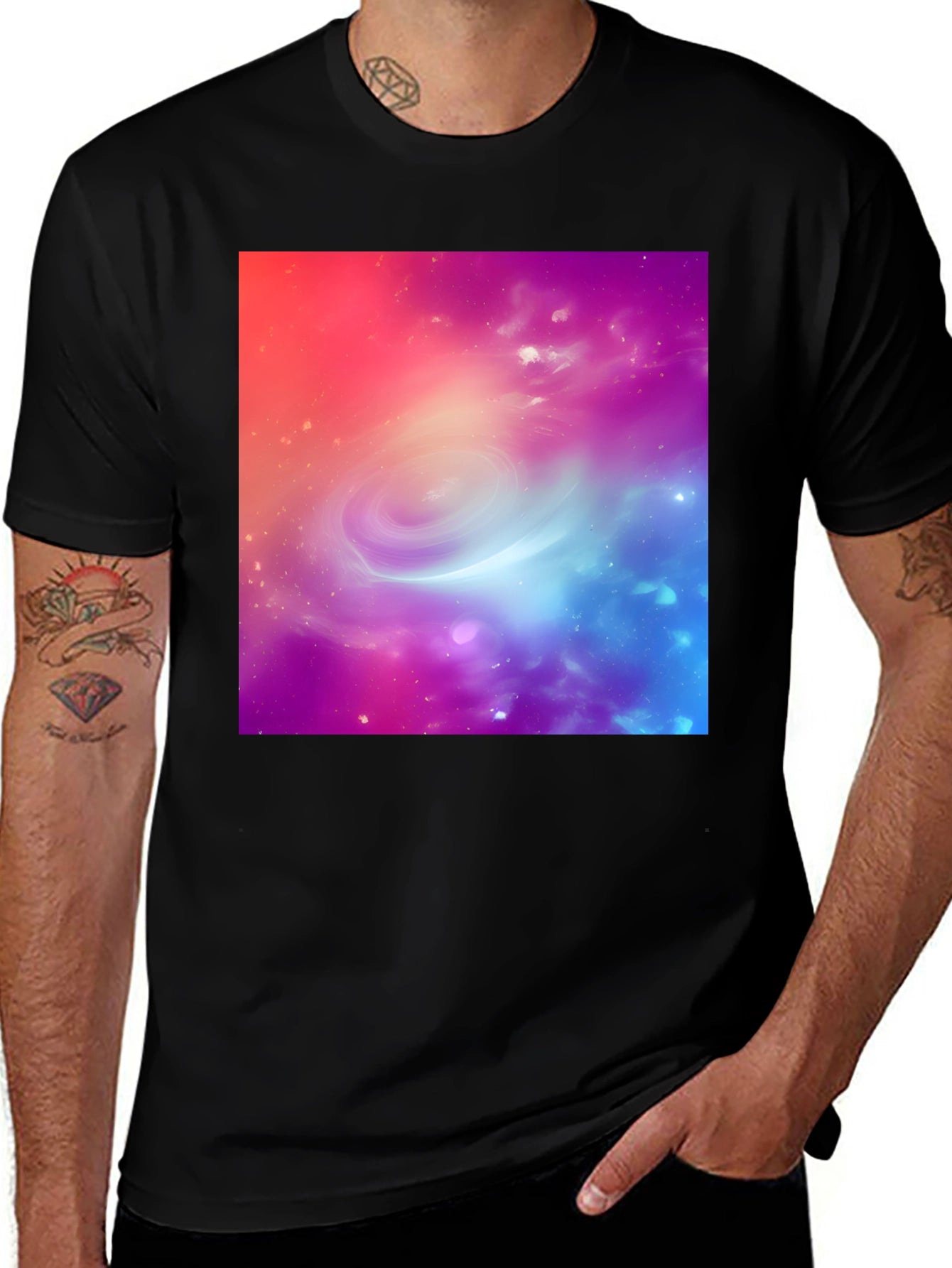 Galaxy Print Black T-Shirt
