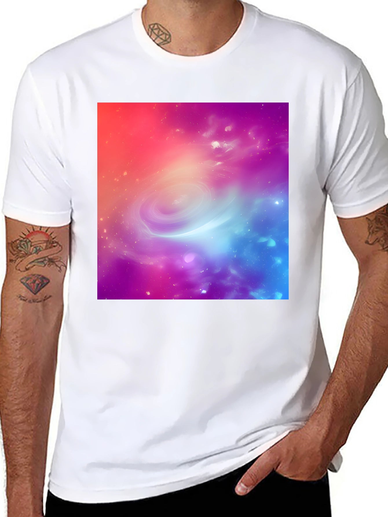 Galaxy Print Black T-Shirt