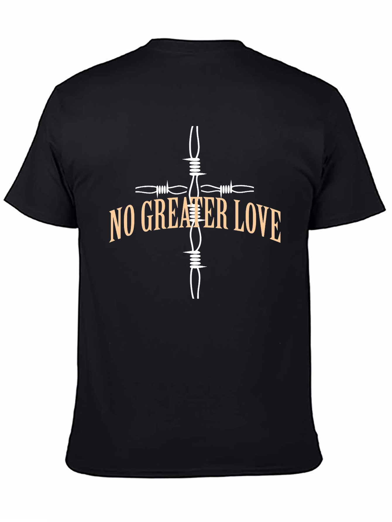 No Greater Love Barbed Wire Cross T-Shirt