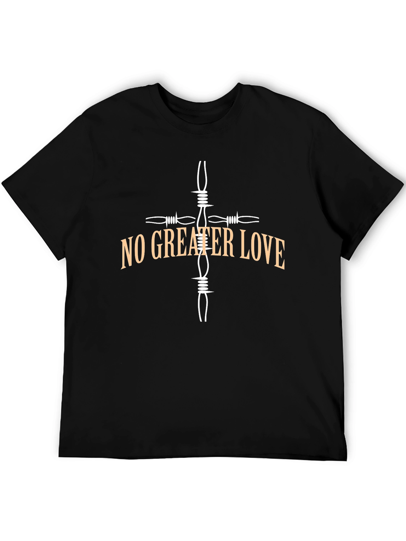 No Greater Love Barbed Wire Cross T-Shirt