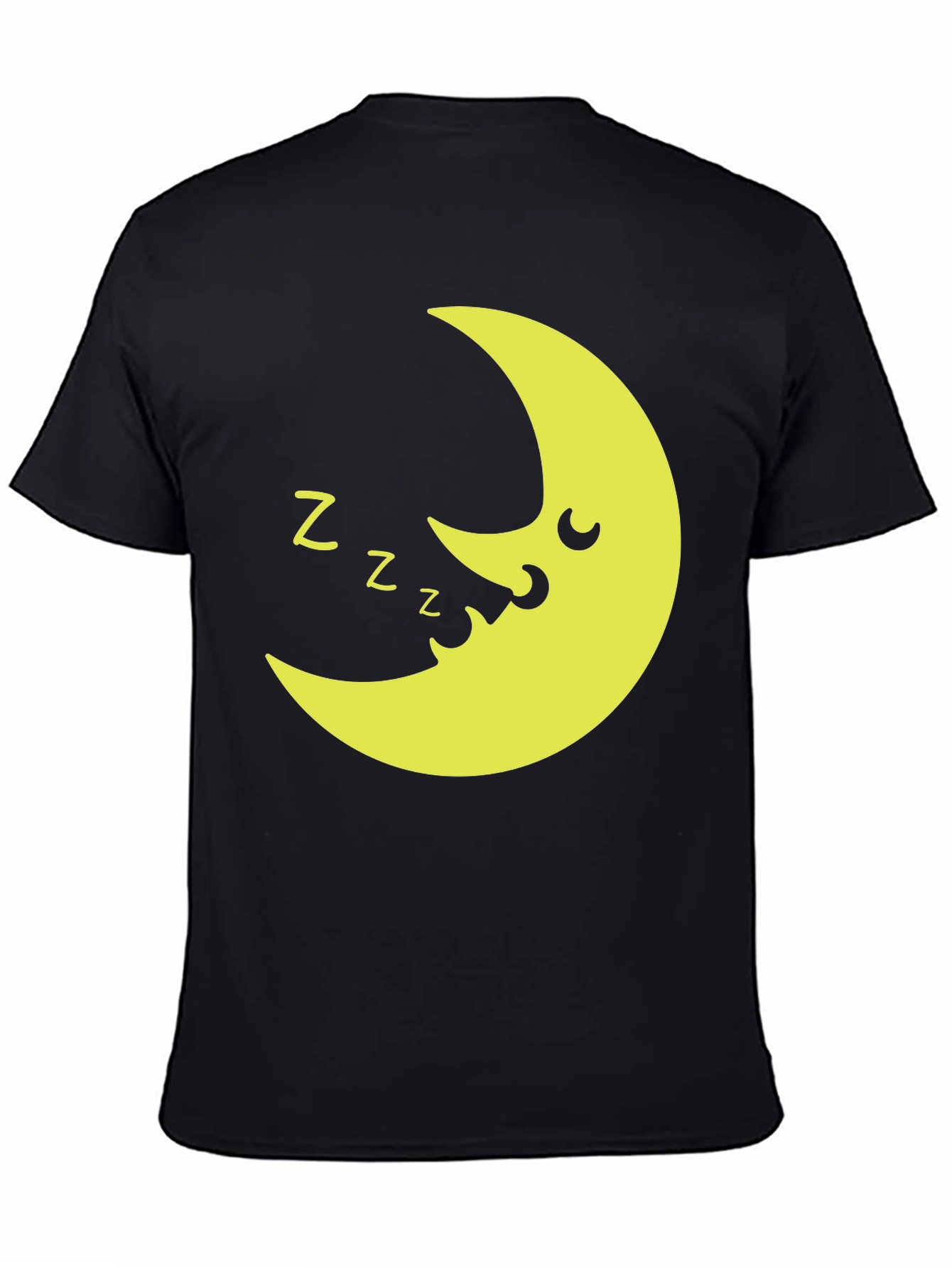 Sleepy Moon Graphic T-Shirt - Black Cotton Tee