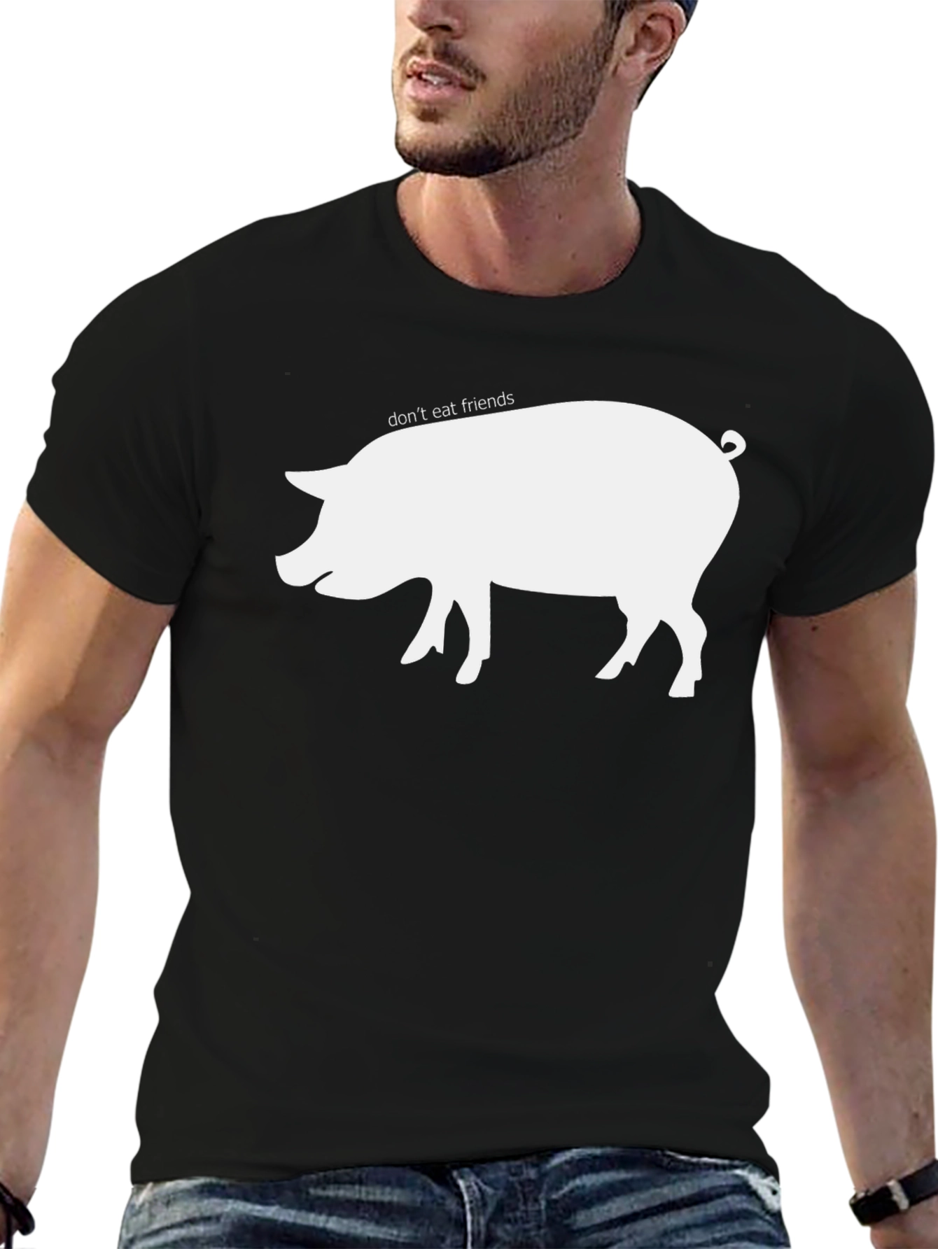 Dont Eat Friends Pig Graphic T-Shirt