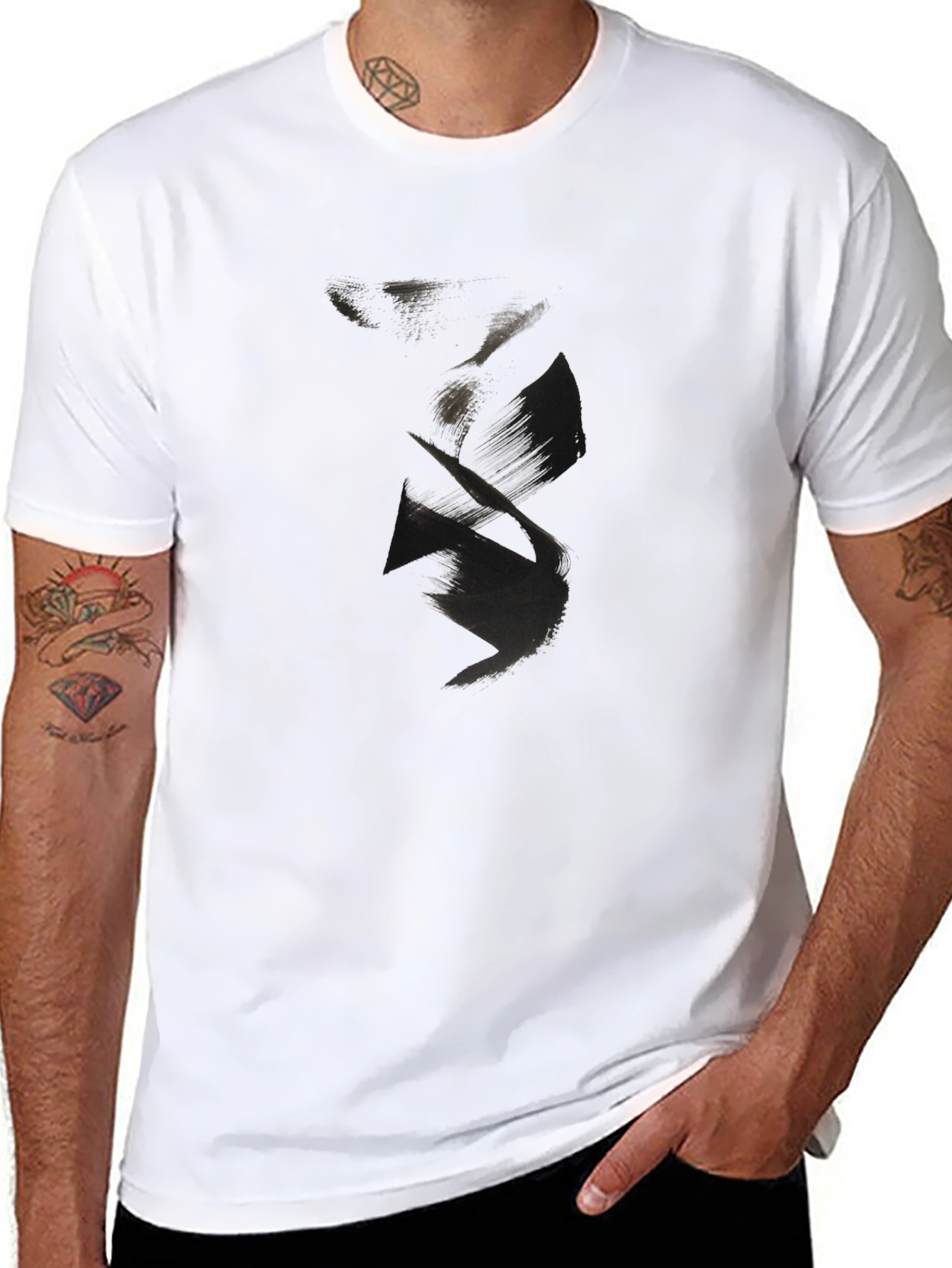 Abstract Design Black T-Shirt
